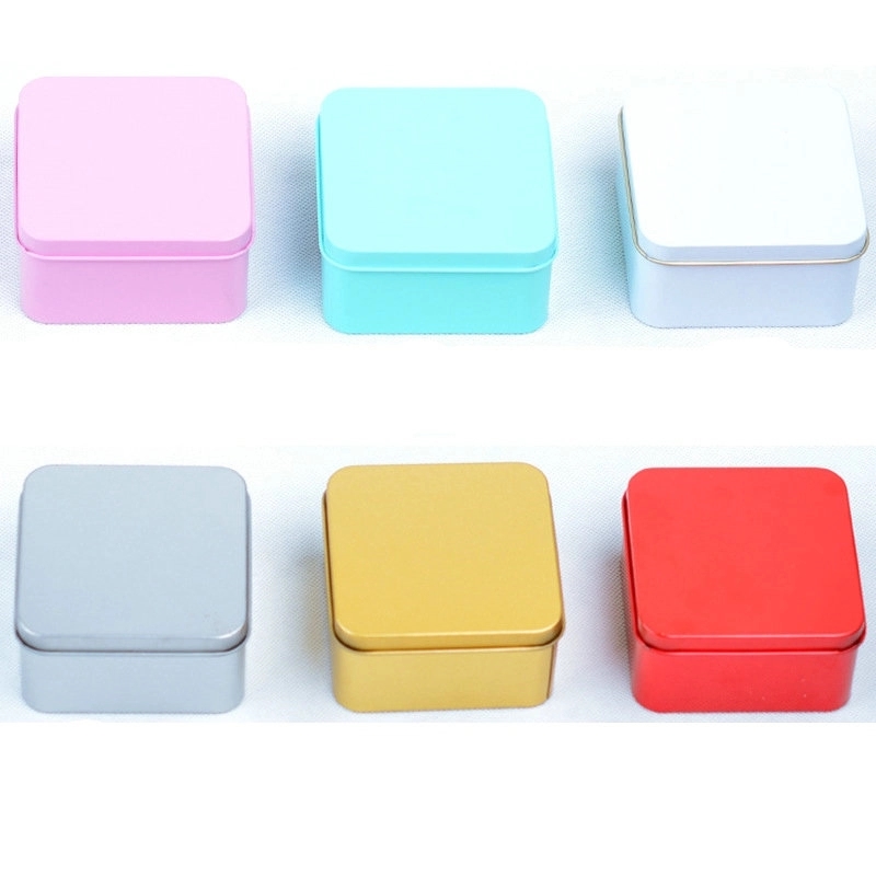 Square Tinplate Storage Box With Lid 2