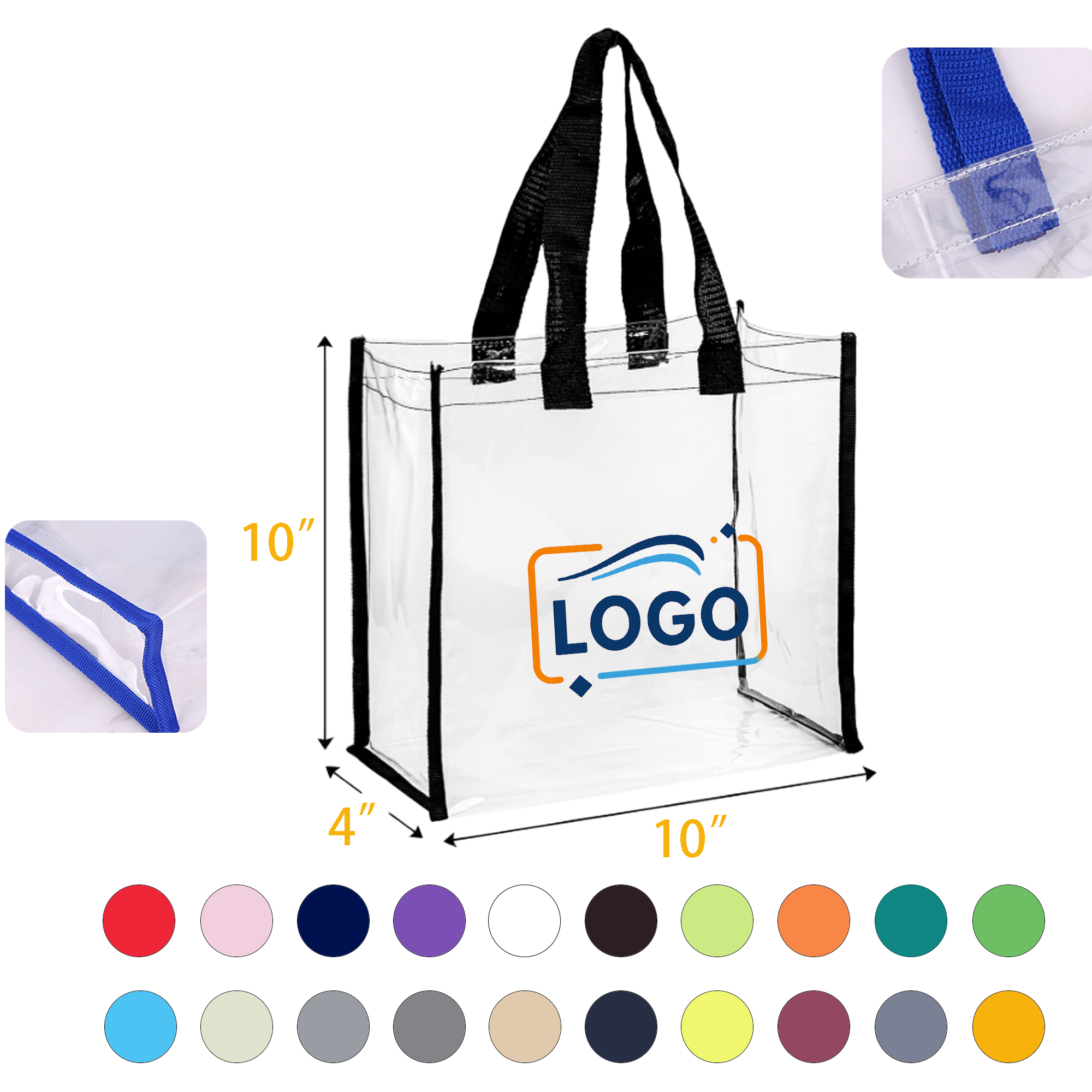 Custom Printed Transparent Shopping Bag with Gusset 1