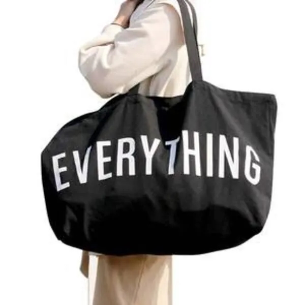 Large Personalized Cotton Everything Canvas Tote 1