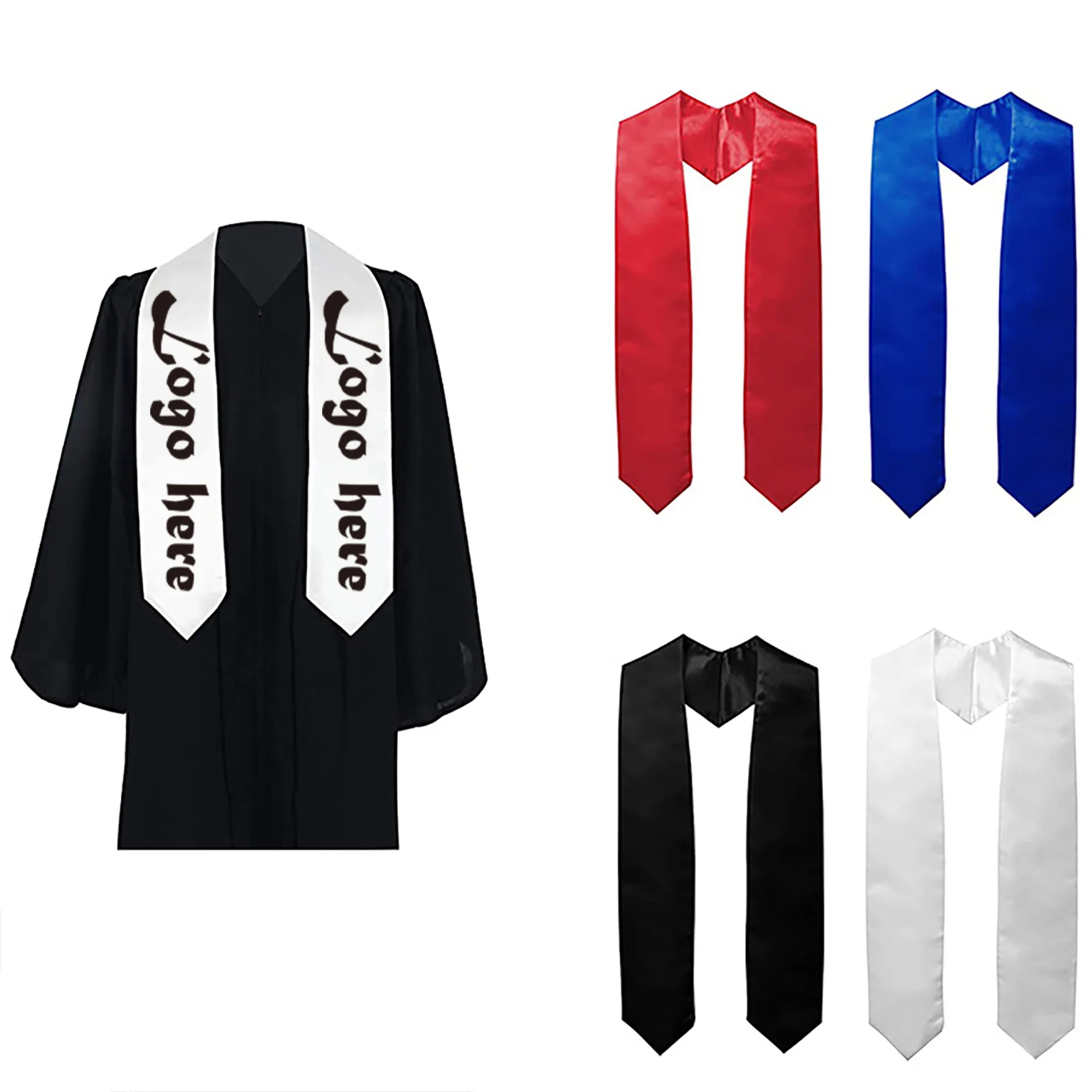 Unisex Adult Plain Graduation Stole Sash 3