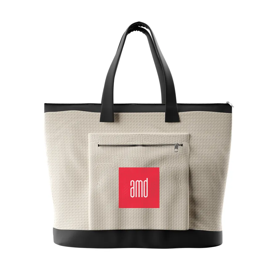 Cotton Zipper Tote Bag, custom tote bag with logo imprint 6