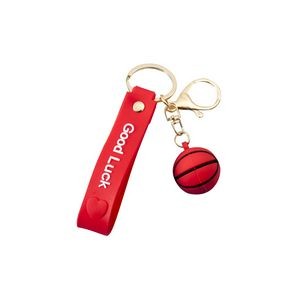 Vibrant 3D Balls PVC Keychain Ring 3