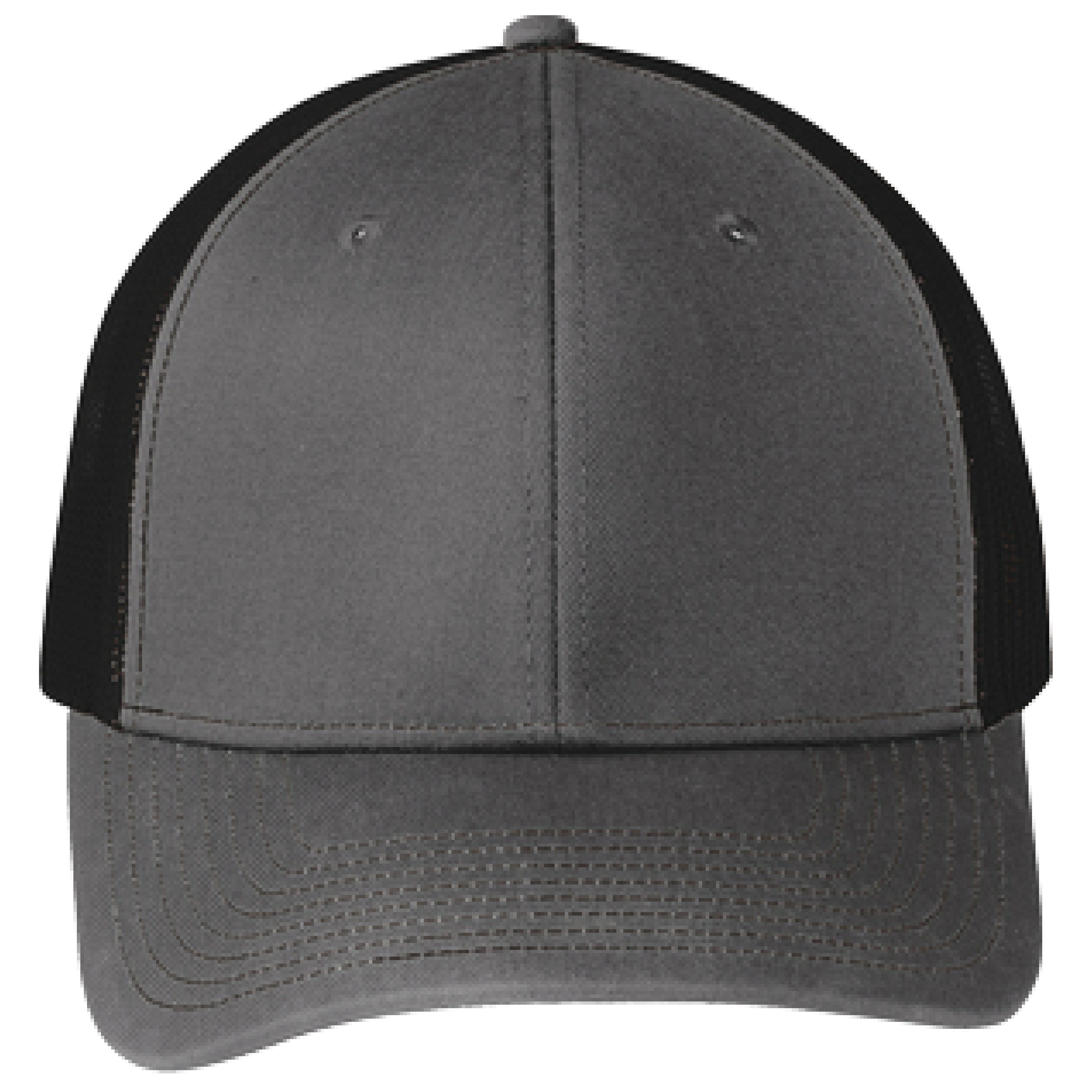 Port Authority C402 6-Panel Snapback Trucker Hat w/Leatherette Adhesive Patches or Embroidery 108