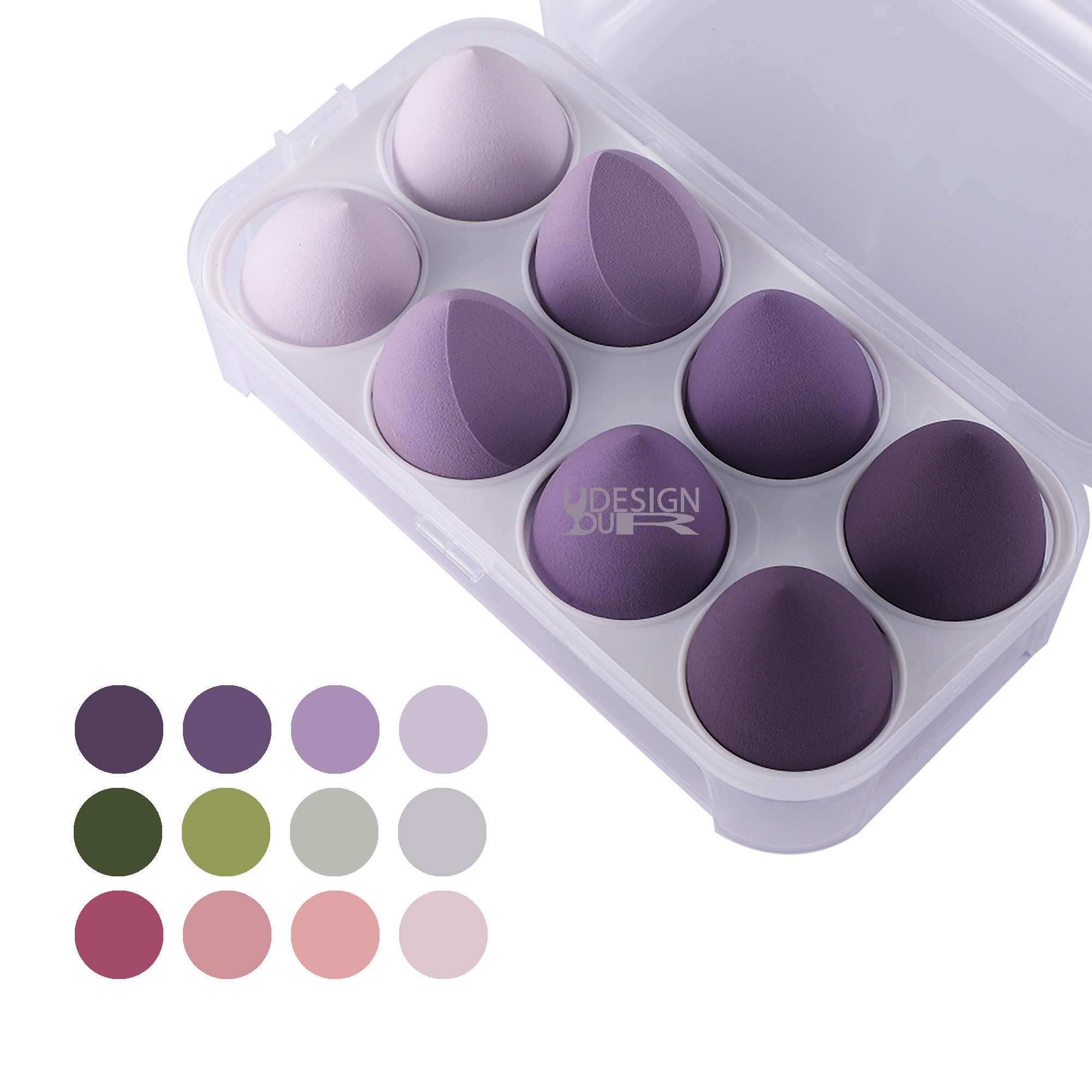 Makeup 8 Pcs Sponge Beauty Blender Case Cream Powder Liquid 2