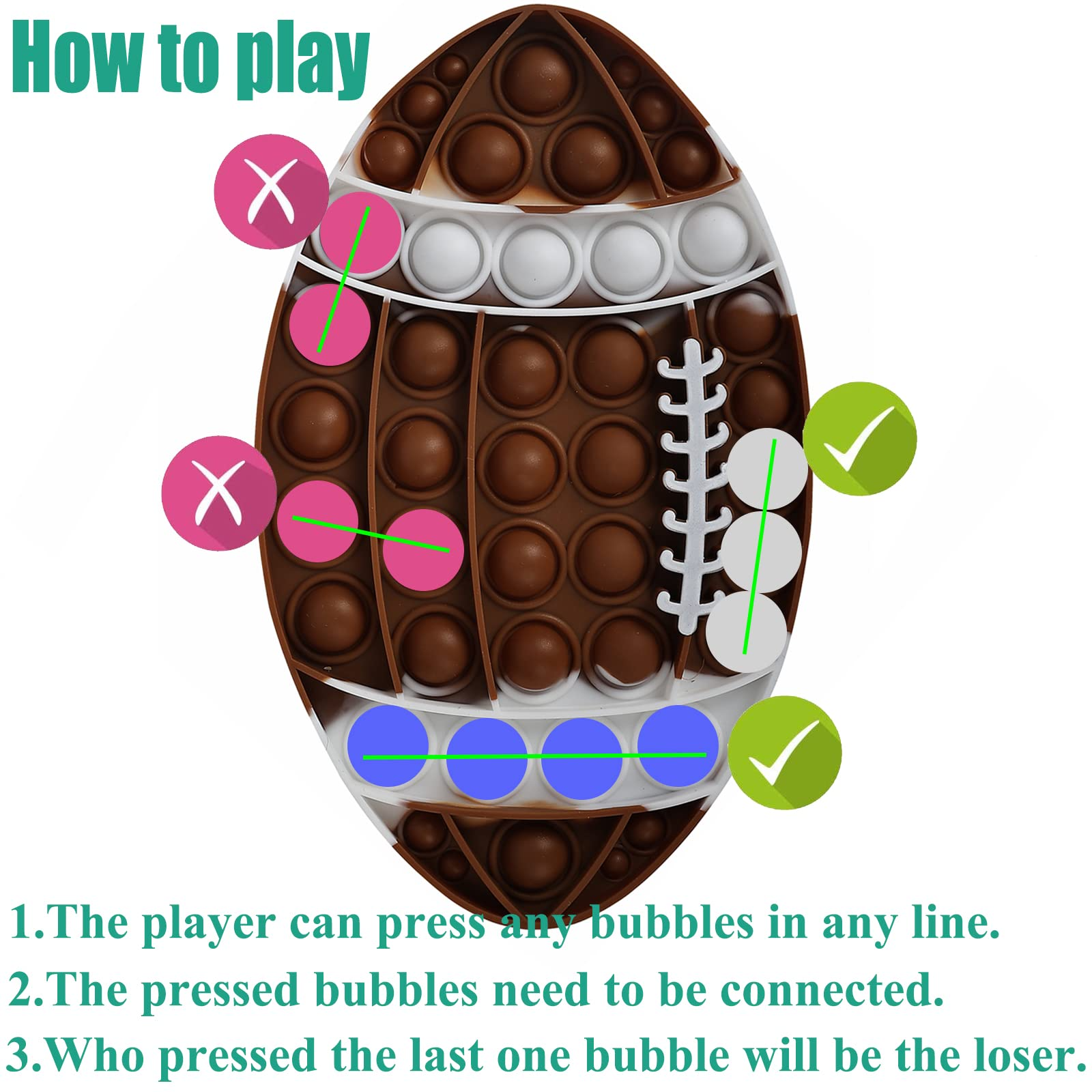 Silicone Pop Bubble Football Rugby Soccer Sensory Fidget Toy 5