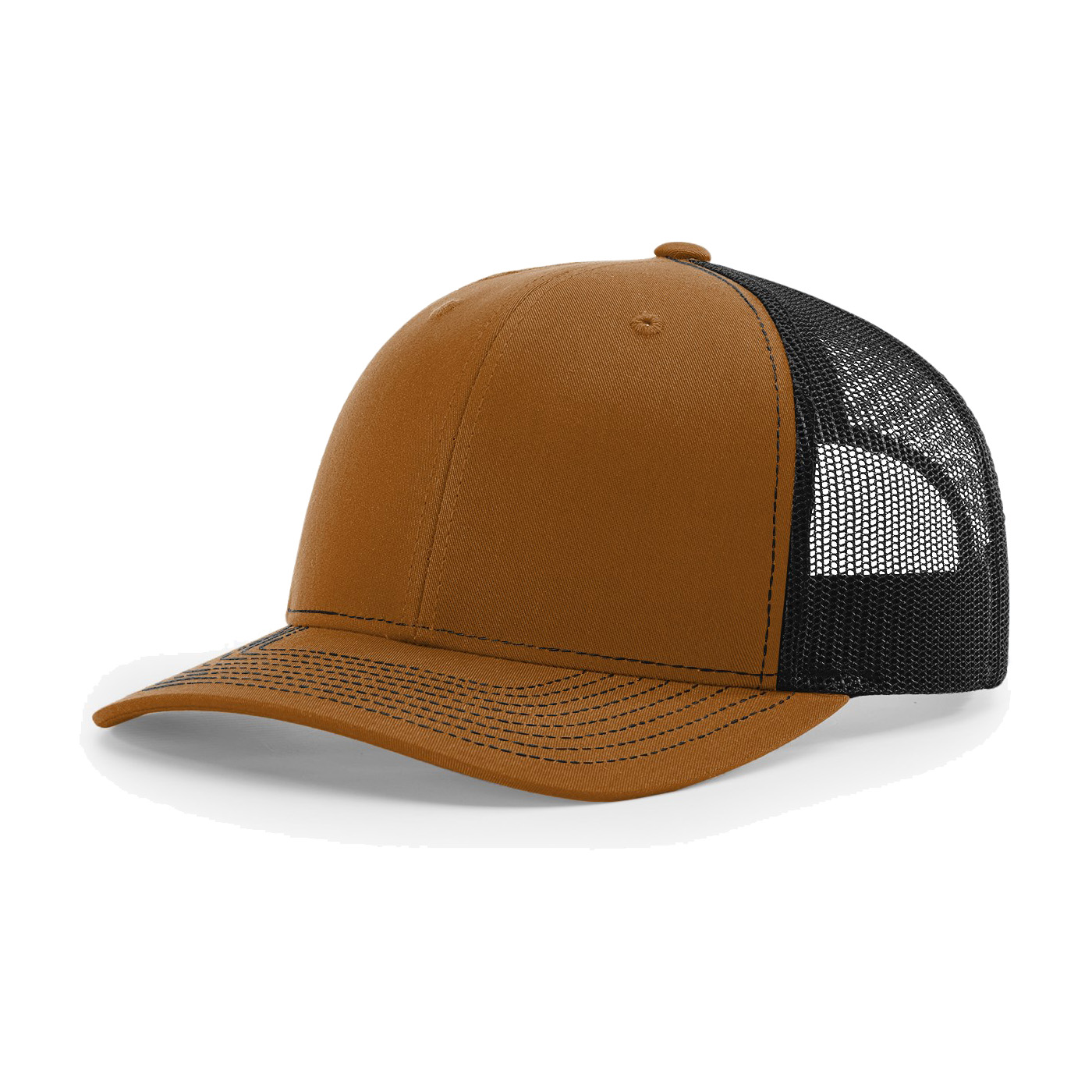 Richardson 112 6-Panel Snapback Trucker Hat w/Leatherette Adhesive Patches or Embroidery 53