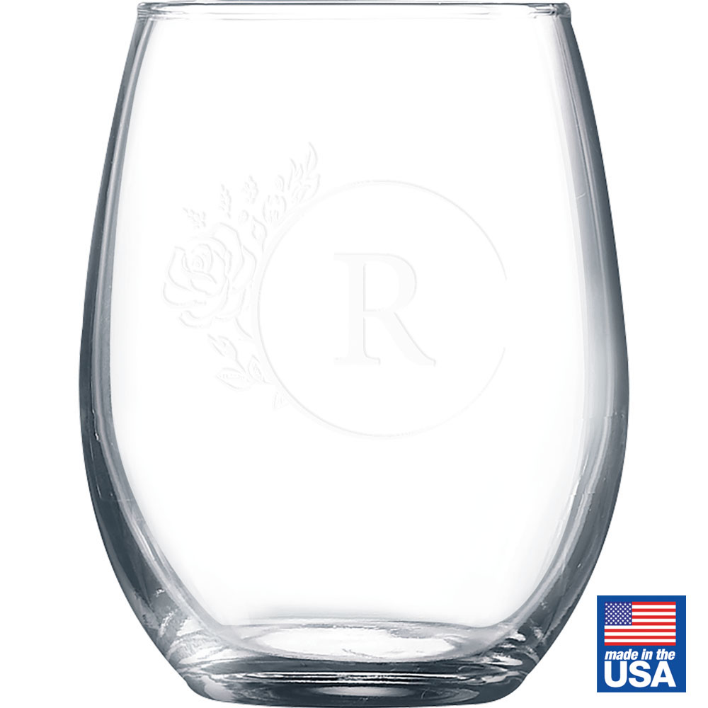 9 Oz. Stemless Crystal Wine Glass (Made in the USA) 2