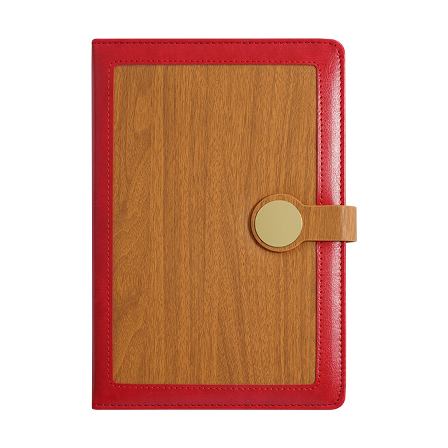 A5 PU Leather Metal Clasp Wood Grain Notebook 22
