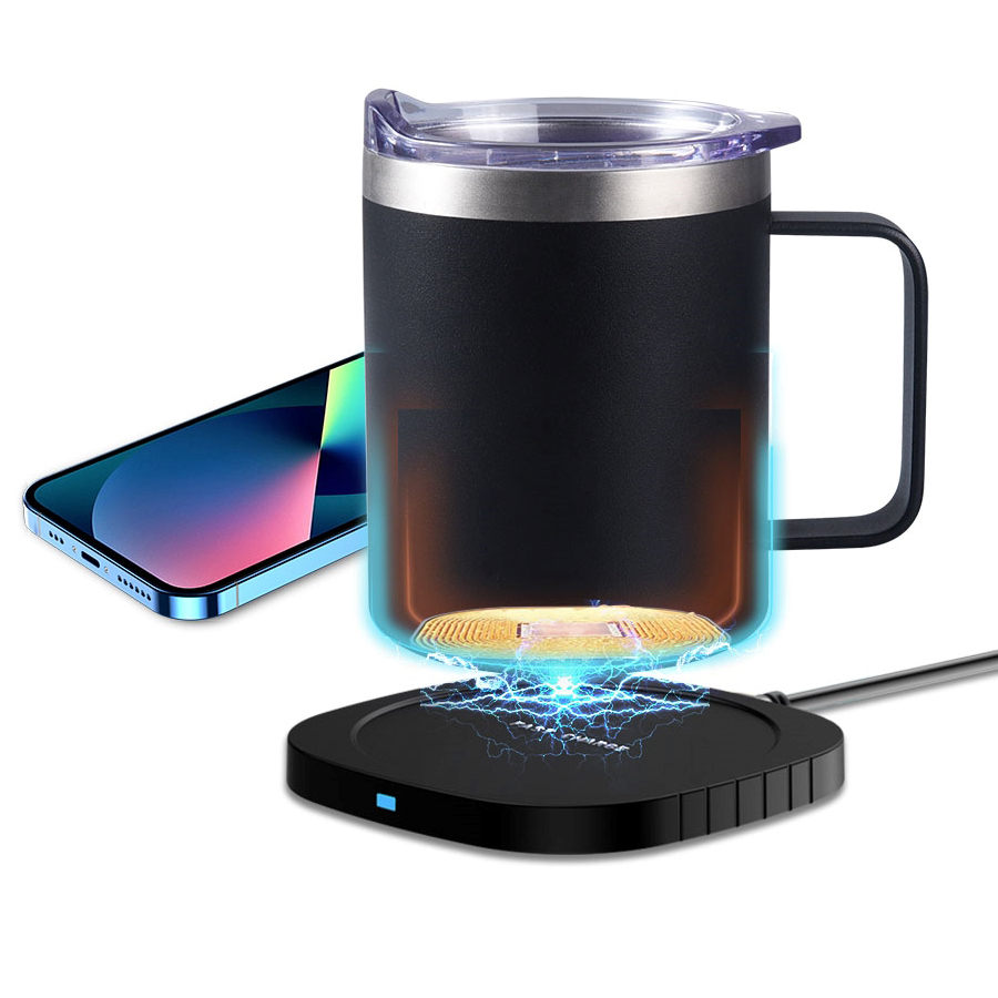 Stainless Steel Smart Mug Warmer with Wireless Phone Charger 26