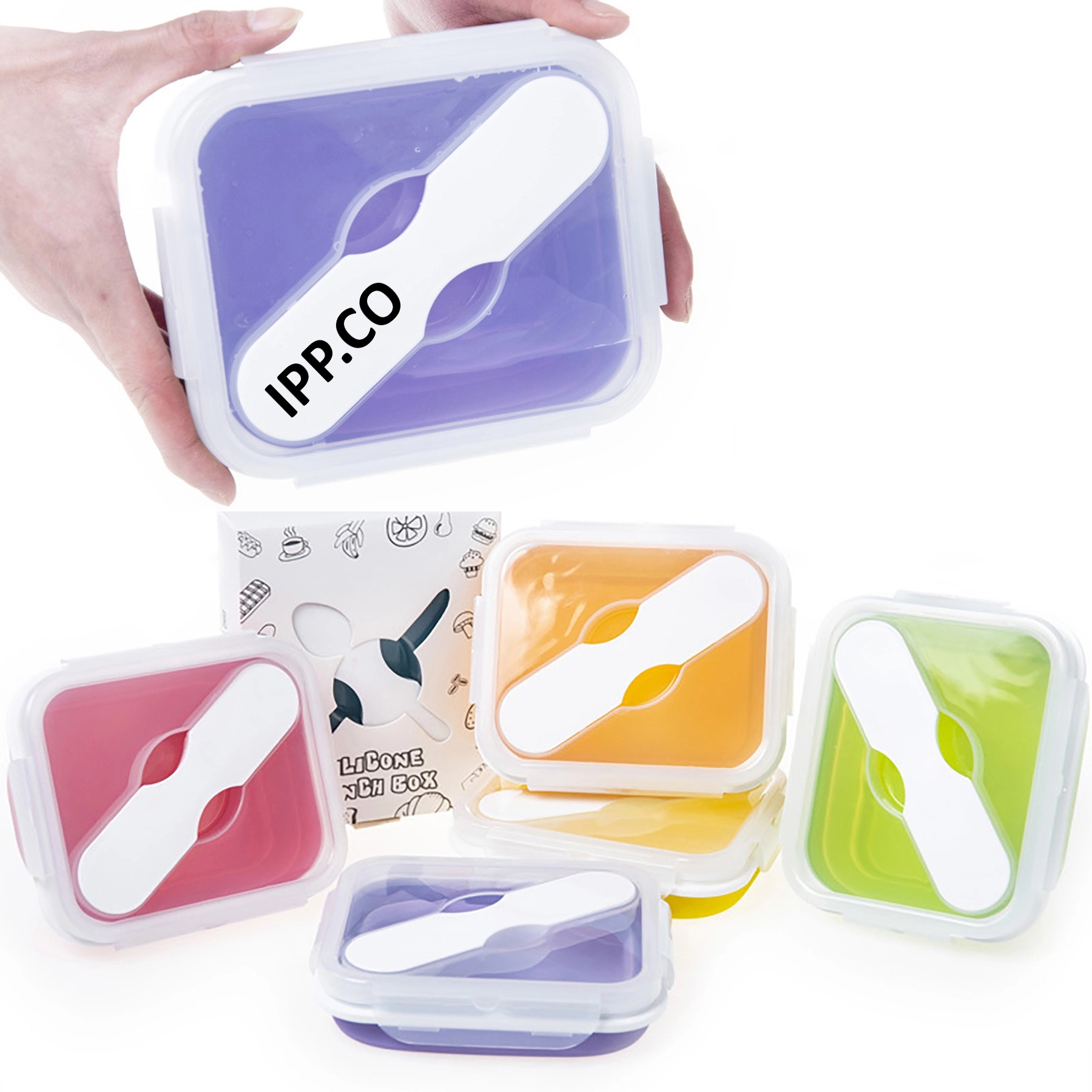 Foldable Bento Lunch Box Collapsible Food Storage Containers 4