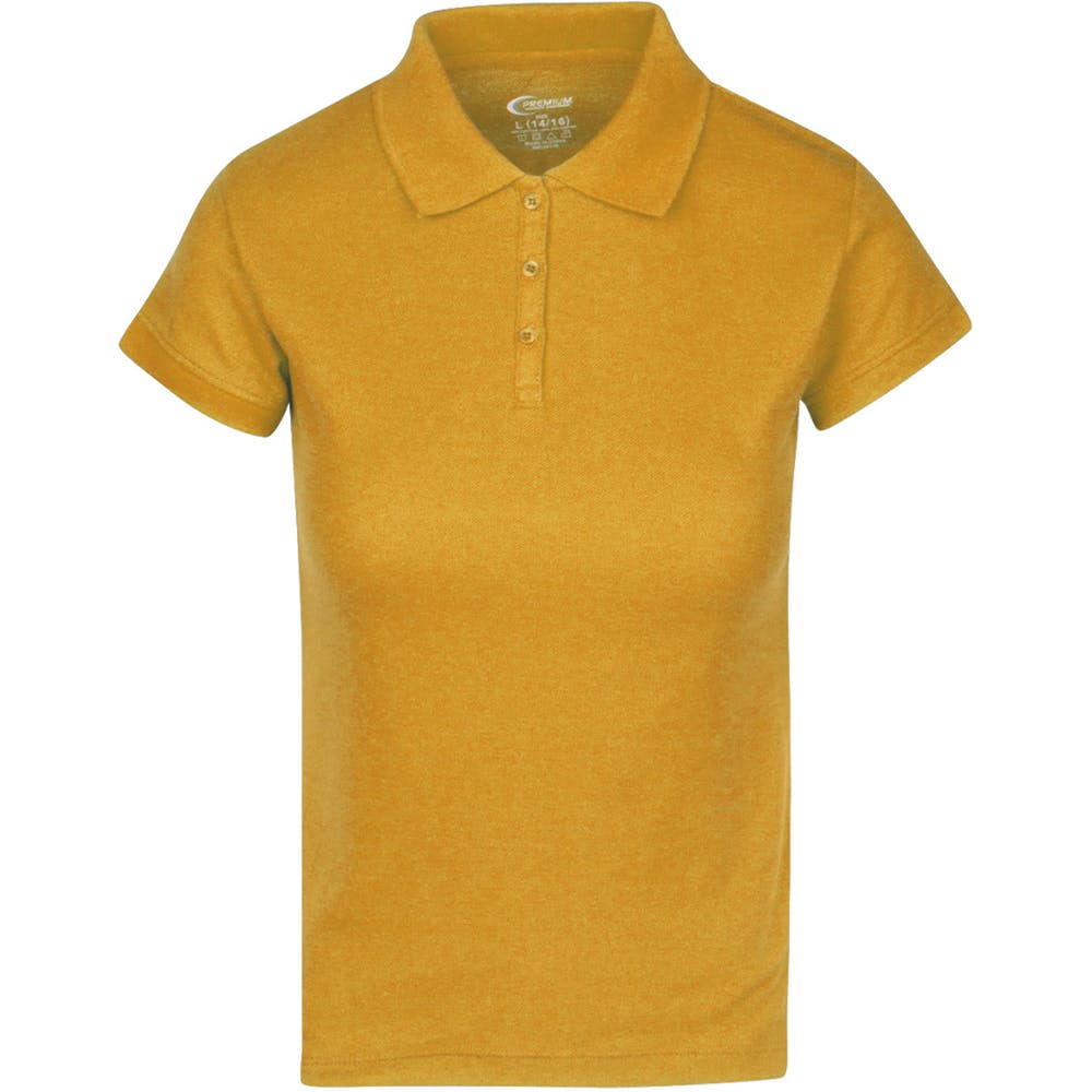 Juniors' Polo Uniform Shirts - Gold Size 2XL 2