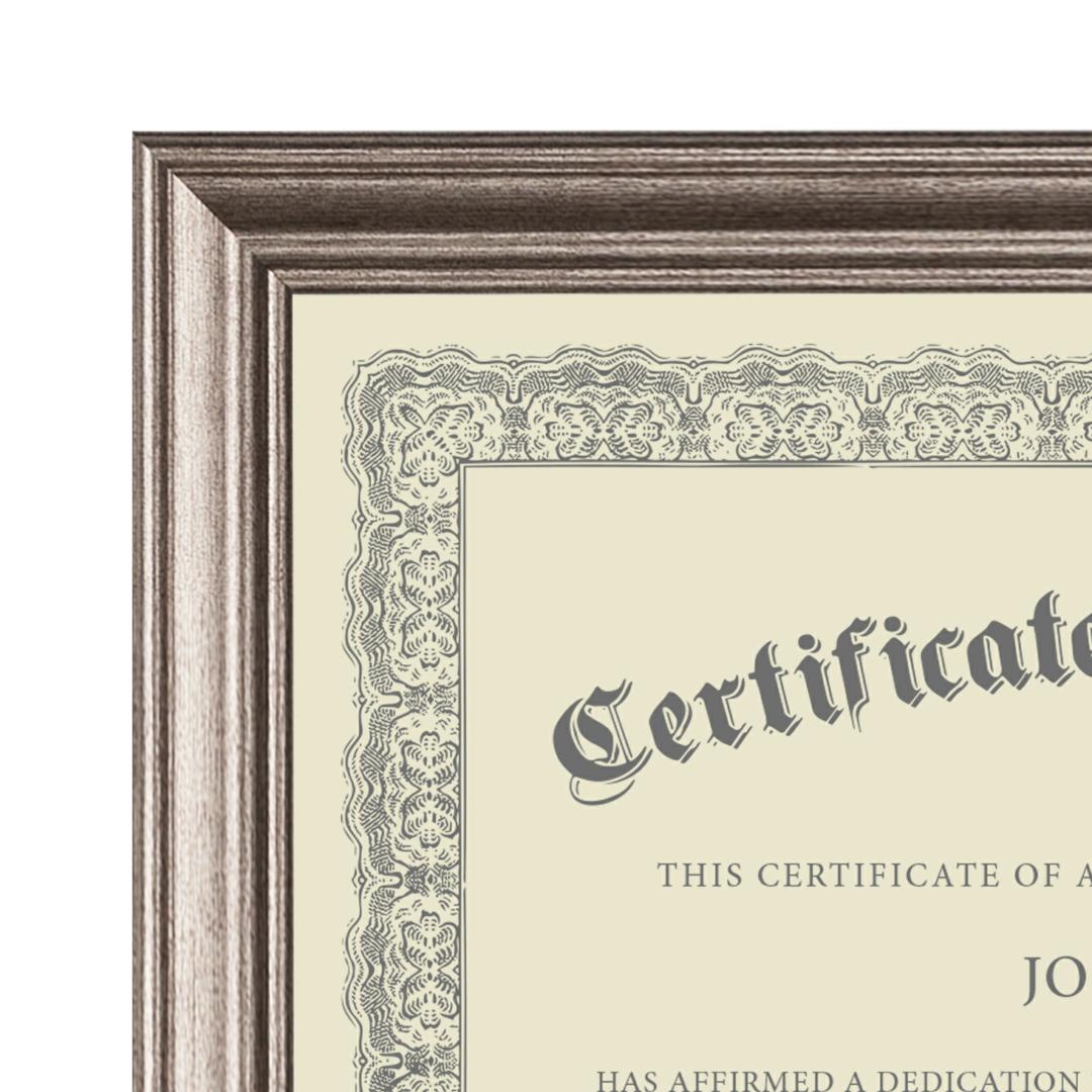 Ellison Certificate Frame - Gun Metal 2