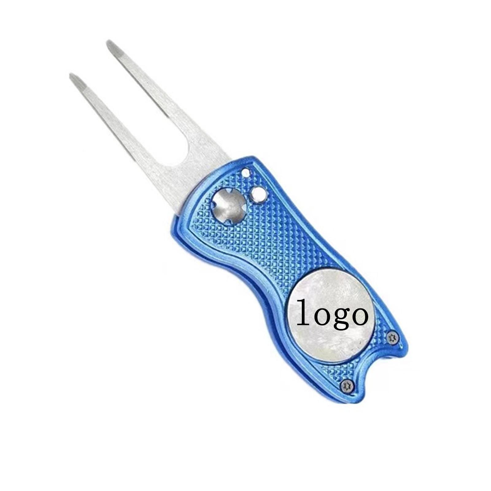 Foldble Metal Golf Divot Repair Tool Ball Markers 2