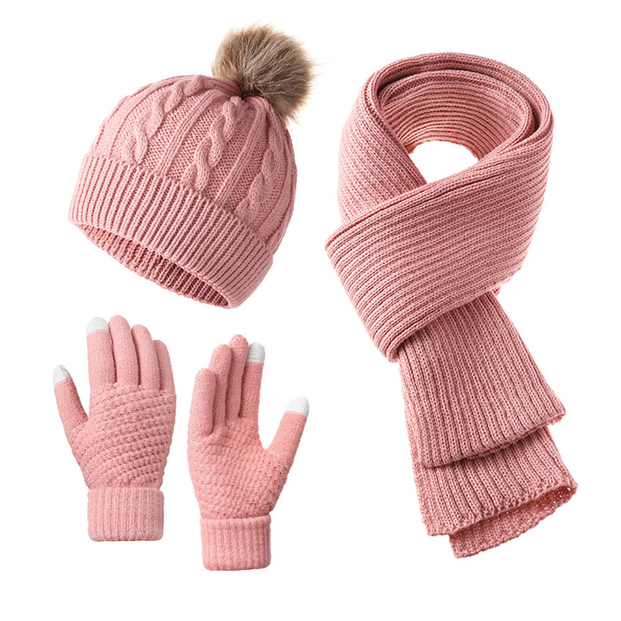 Warm Winter 3-Piece Set (Hat, Scarf, Gloves) MOQ 20 1