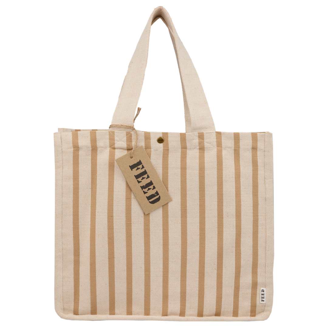 FEED Cotton and Jute Striped Tote 23