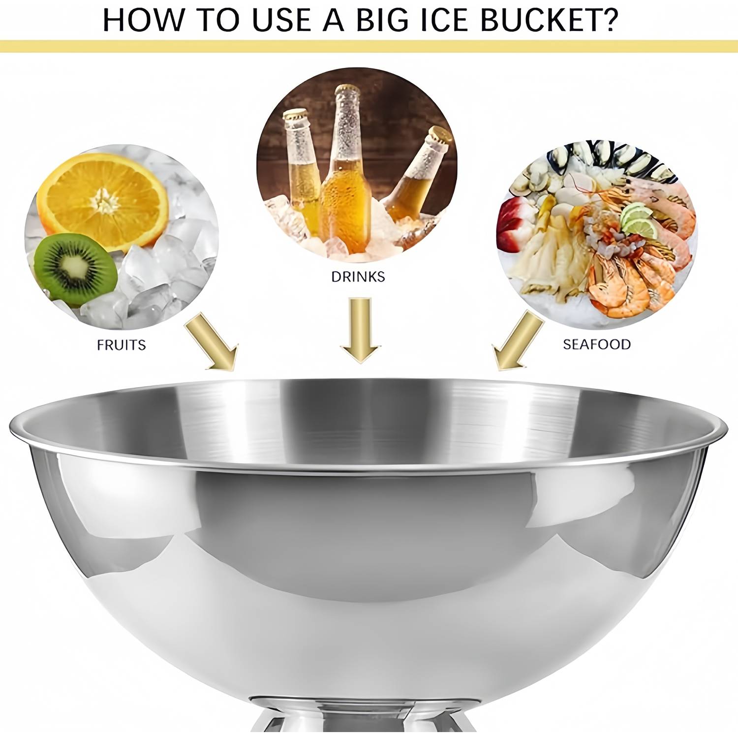 Stainless Steel Ice Bucket Bowl 4