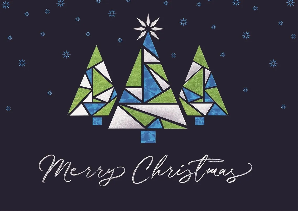 Stained-Glass Trio Christmas Cards 2