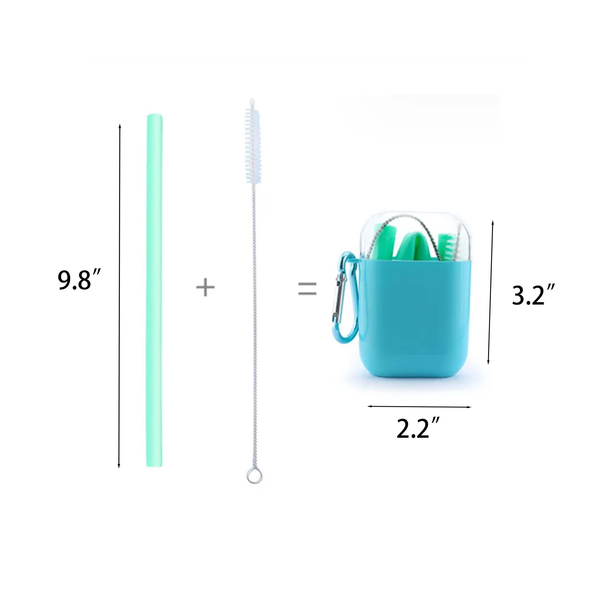 Portable Silicone Straw in Case with Key Chain 2