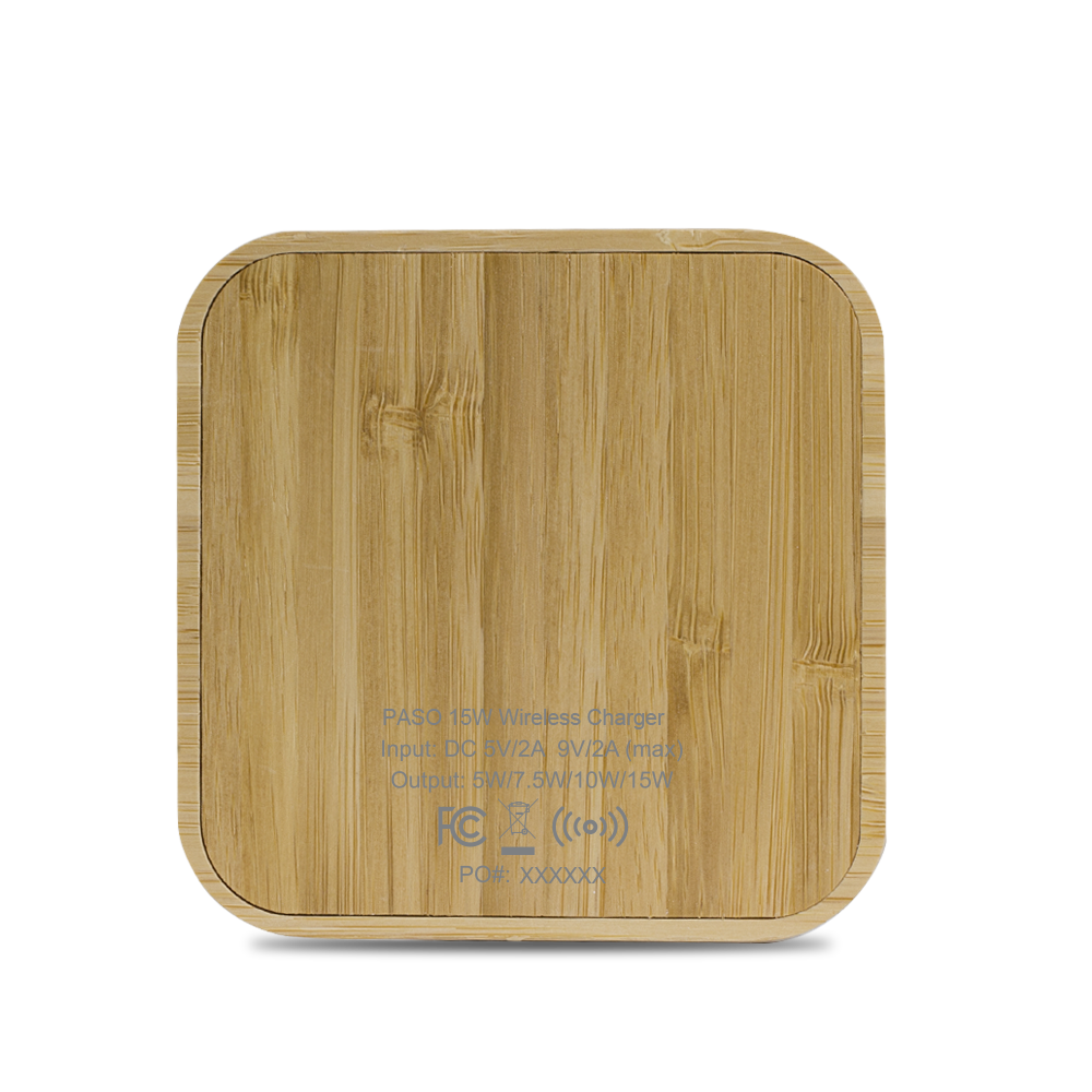 Paso 15W Bamboo Eco-Friendly Wireless Charger 2