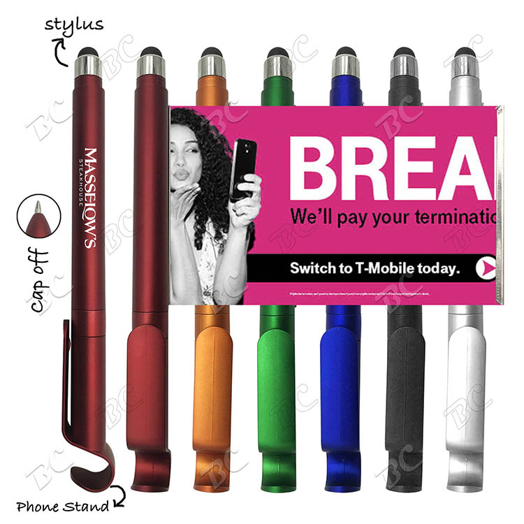 Free Shipping Banner Promotional Message Pen with Phone Stand 4