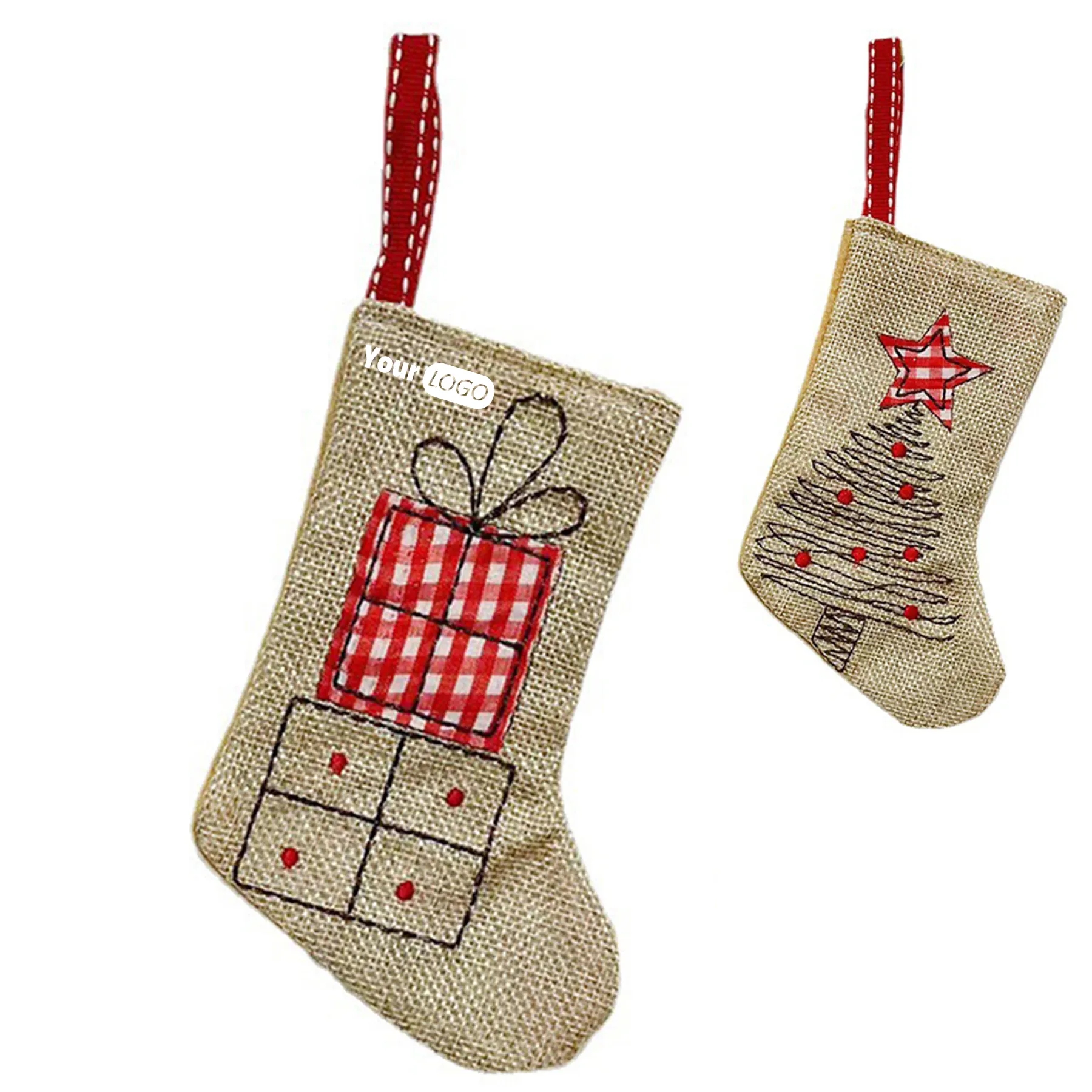 Cotton 12 Christmas Stocking Pendants 5