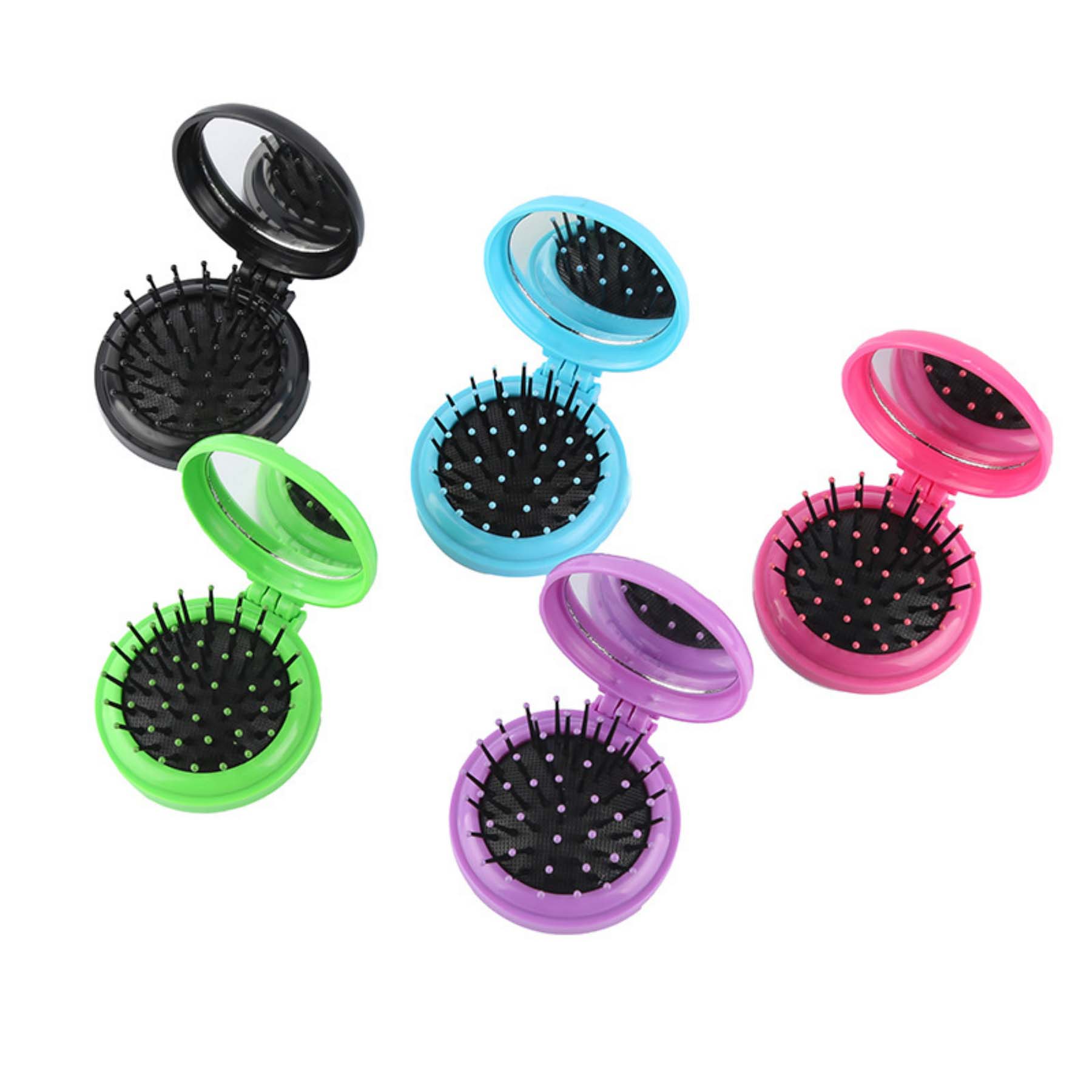 Portable Folding Hair Comb with Mirror 2