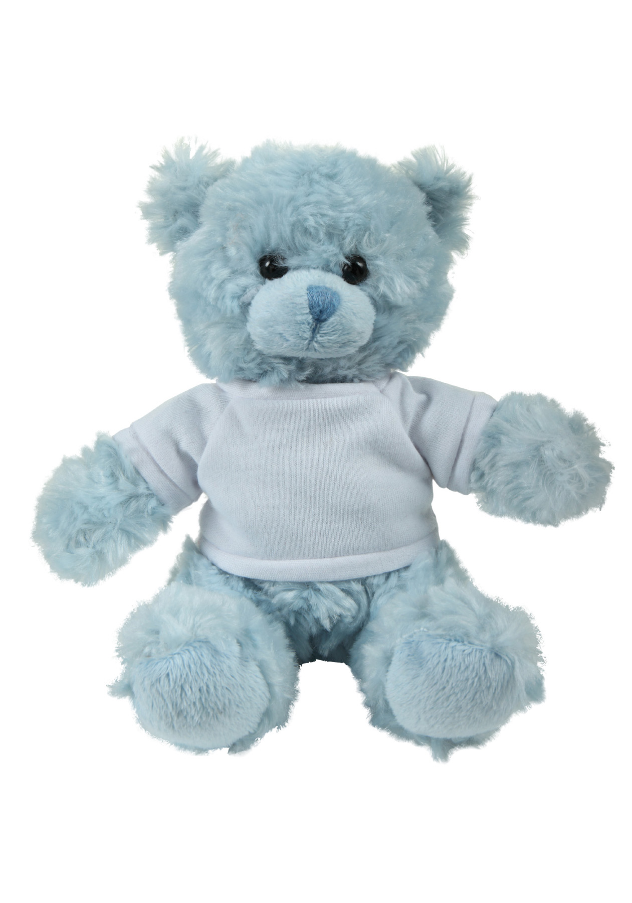 soft plush Blue Curly Sitting Bear with t-shirt 14