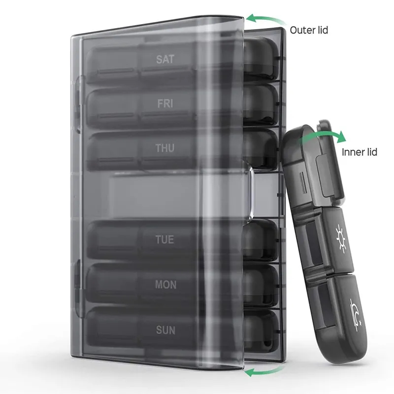 21 Grids Black Sorting Box For One Week 4