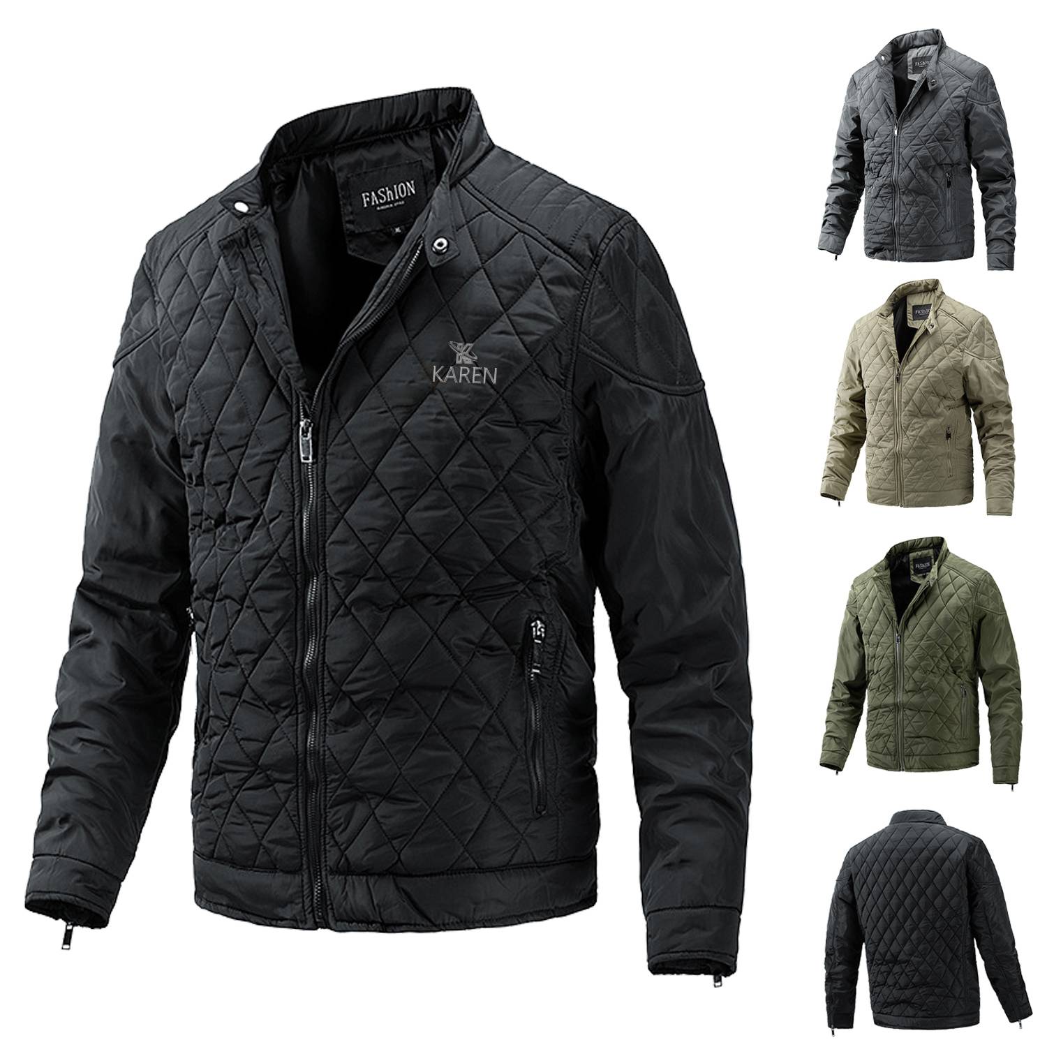 Fashion Simple Casual Stand Collar Warm Coats 2