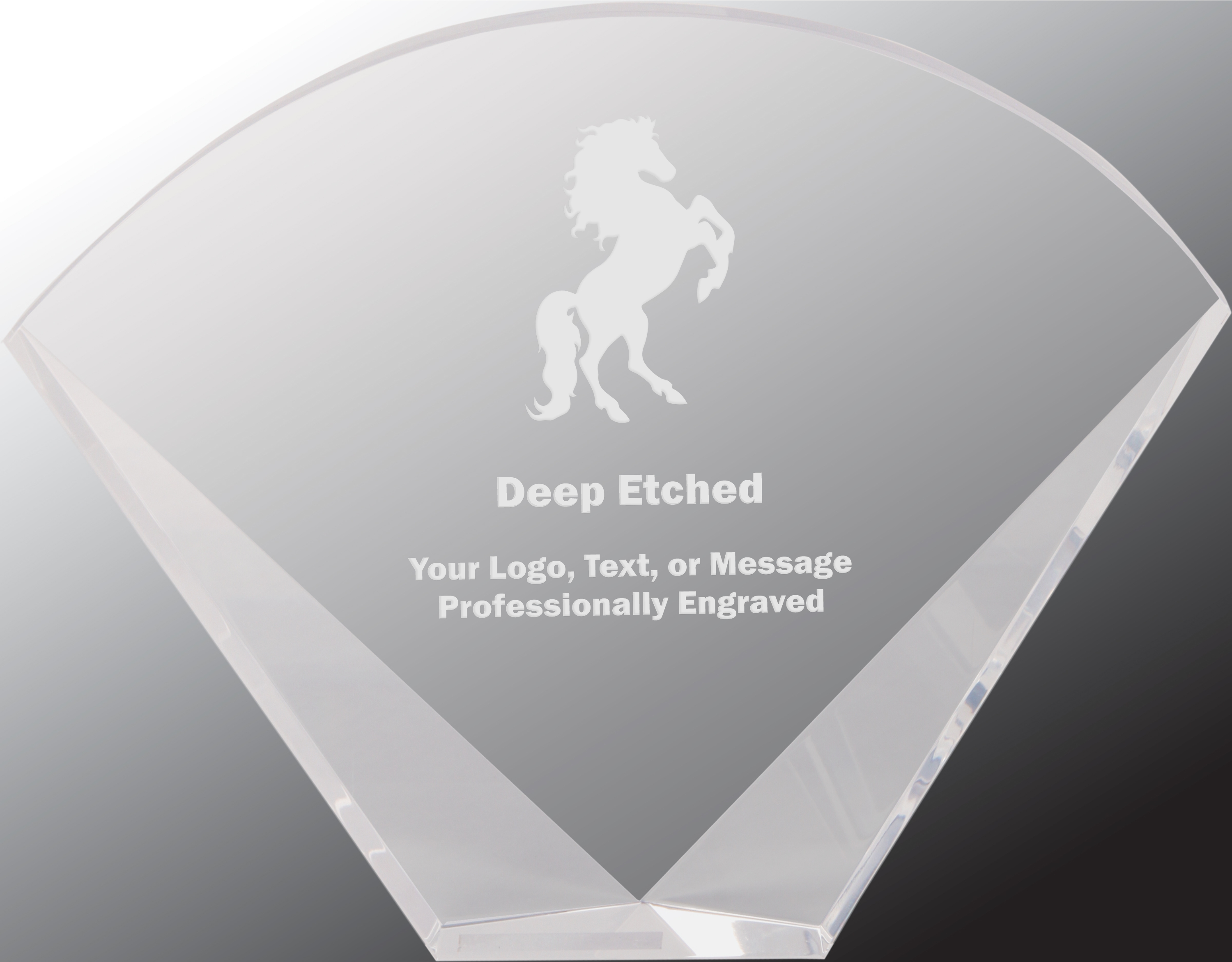 9" x 7" Crystal Facet Fan Award