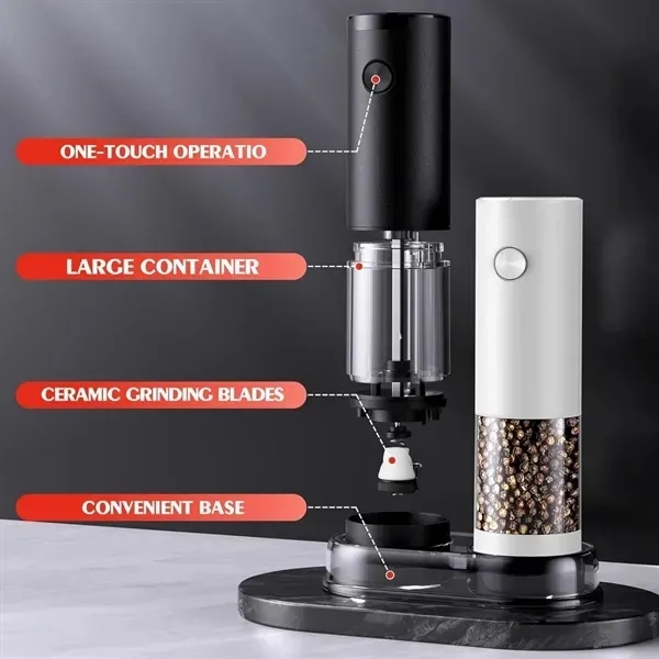 Electric Salt and Pepper Grinder with Adjustable Coarseness 3