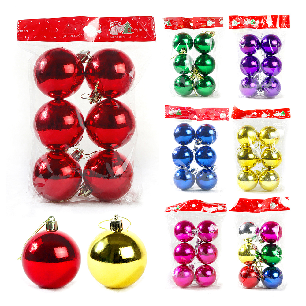 Christmas Tree 6cm 6pcs Colored Decorative Balls