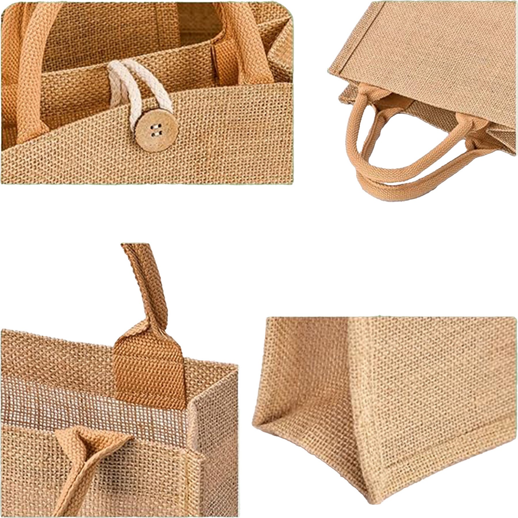 Market Jute Burlap Tote Bag, custom tote bag with logo imprint 3