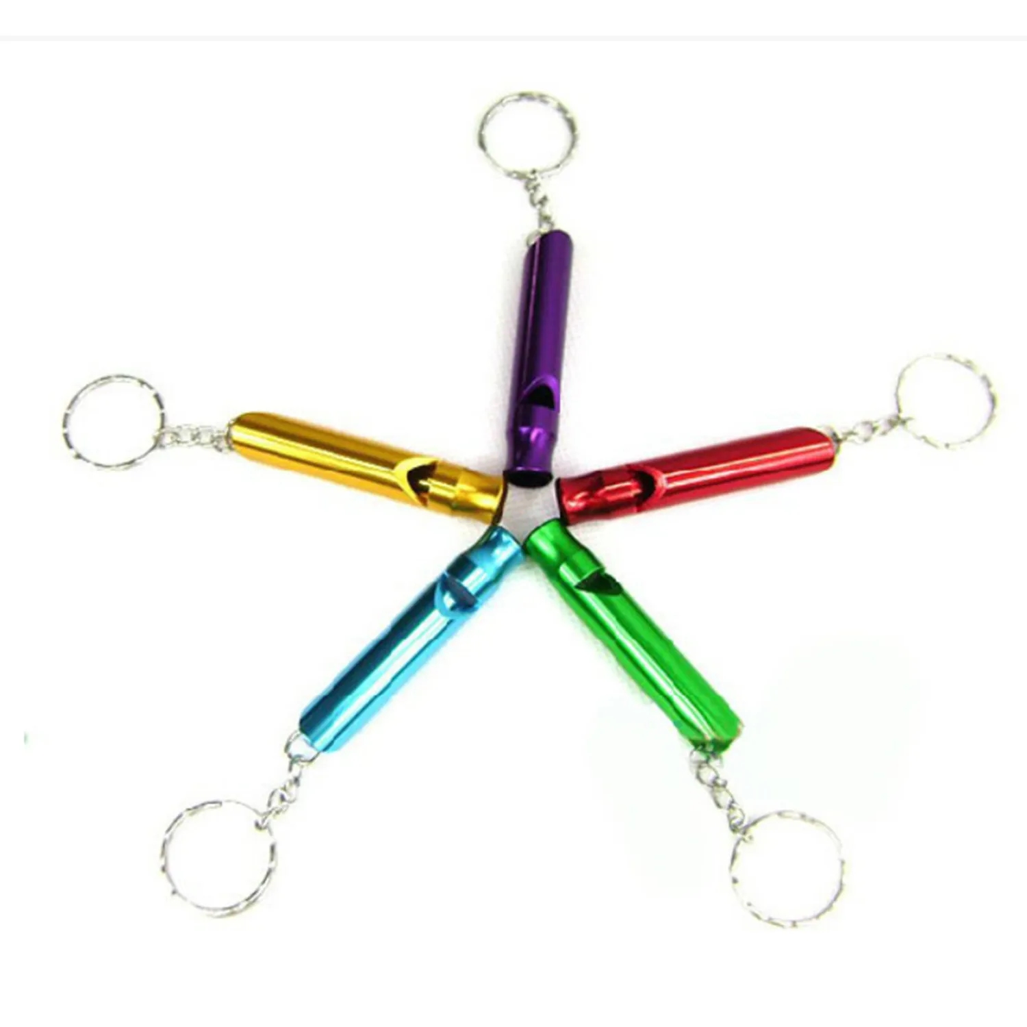 Aluminum alloy whistle with keychain 5