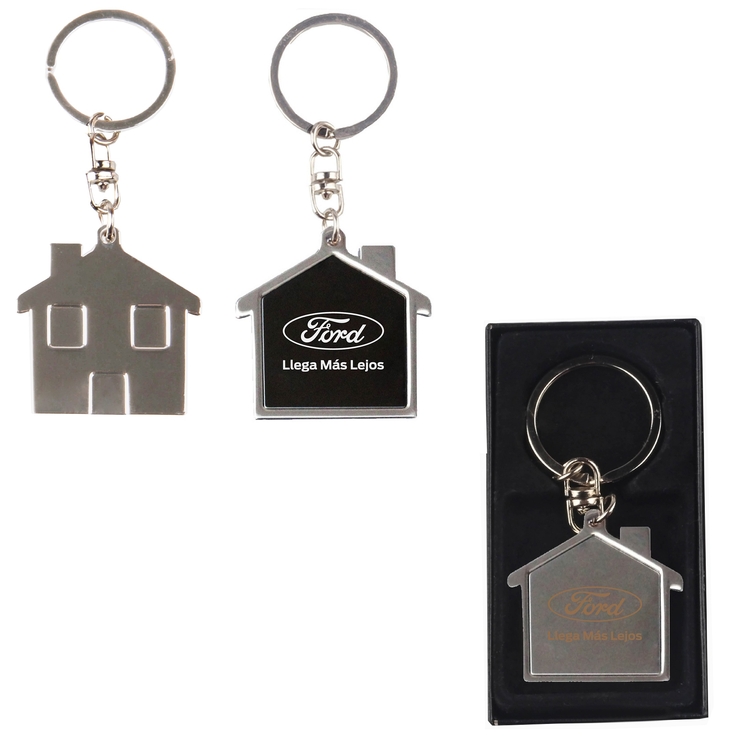 Chrome metal key holder with gift case
