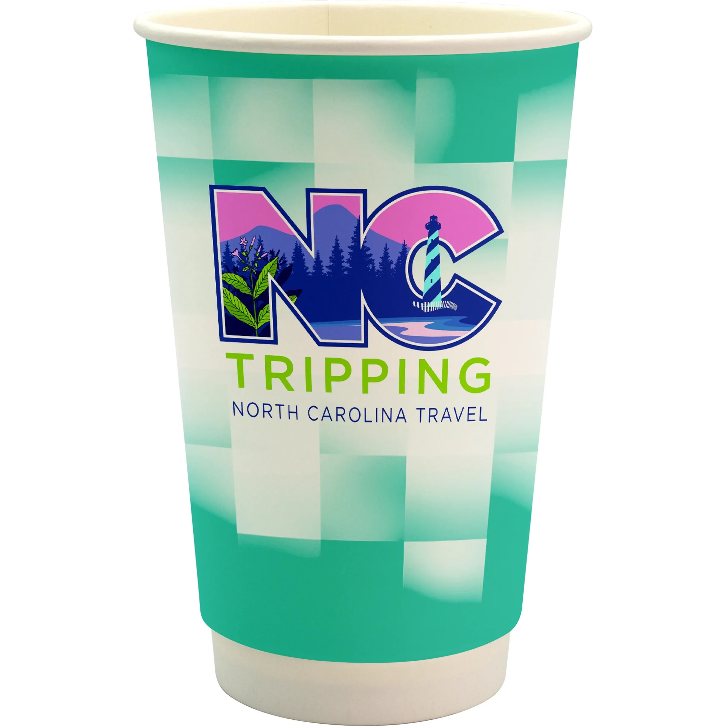 16 oz. Full Color Shaded Checkers Paper Cup 18