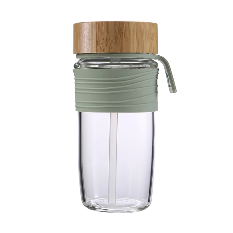 Custom 20 oz Glass Tumbler With Bamboo Lid And Straw 6