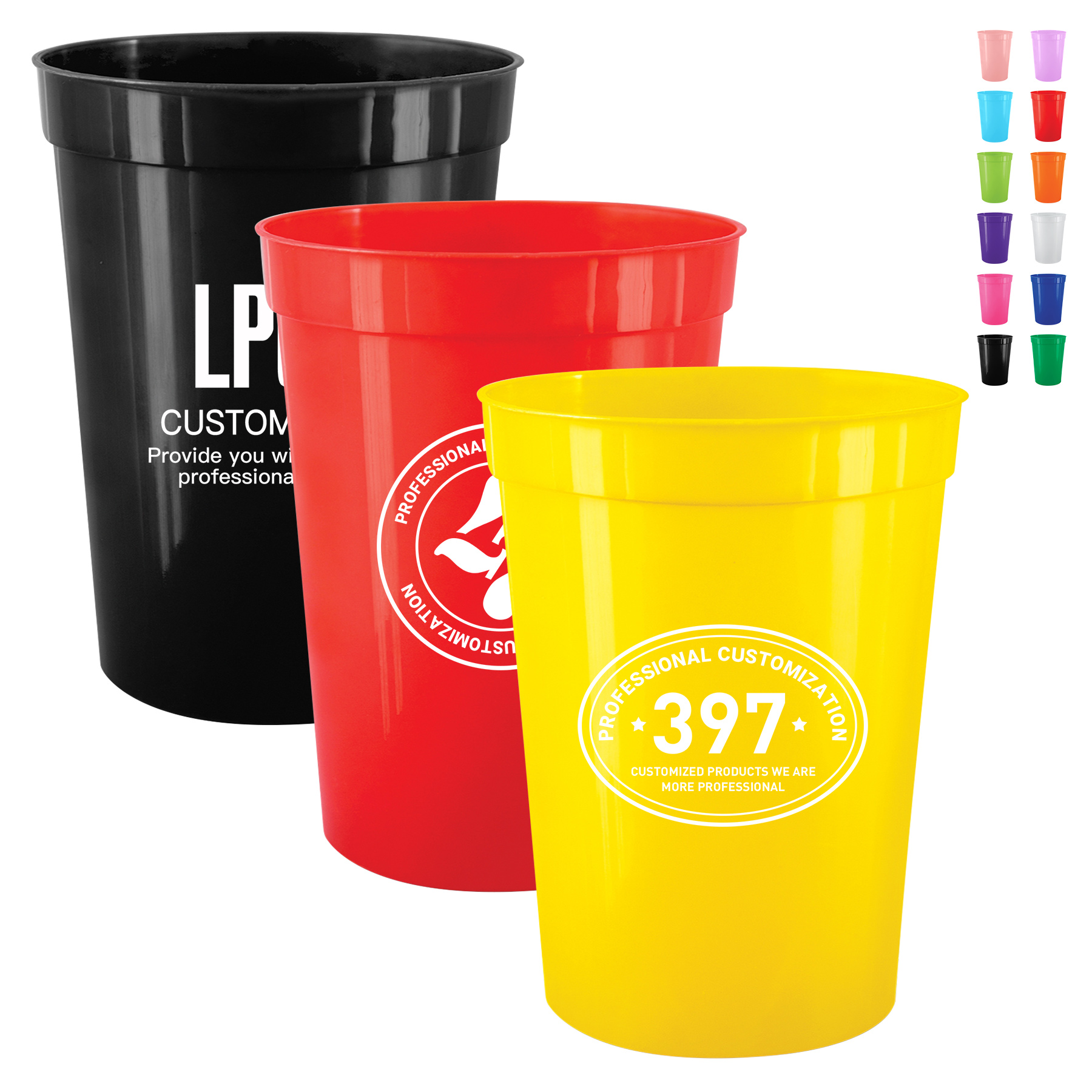Reusable 16OZ Plastic Stadium Cups 10