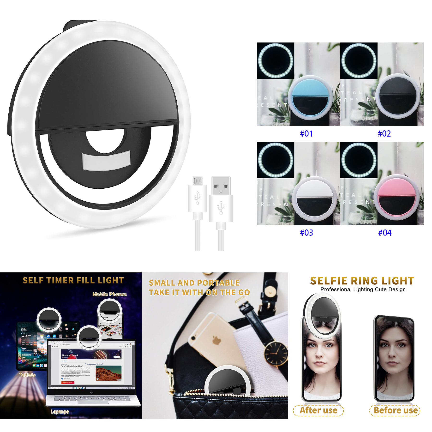 Selfie Ring Light for iPhone, Android 2