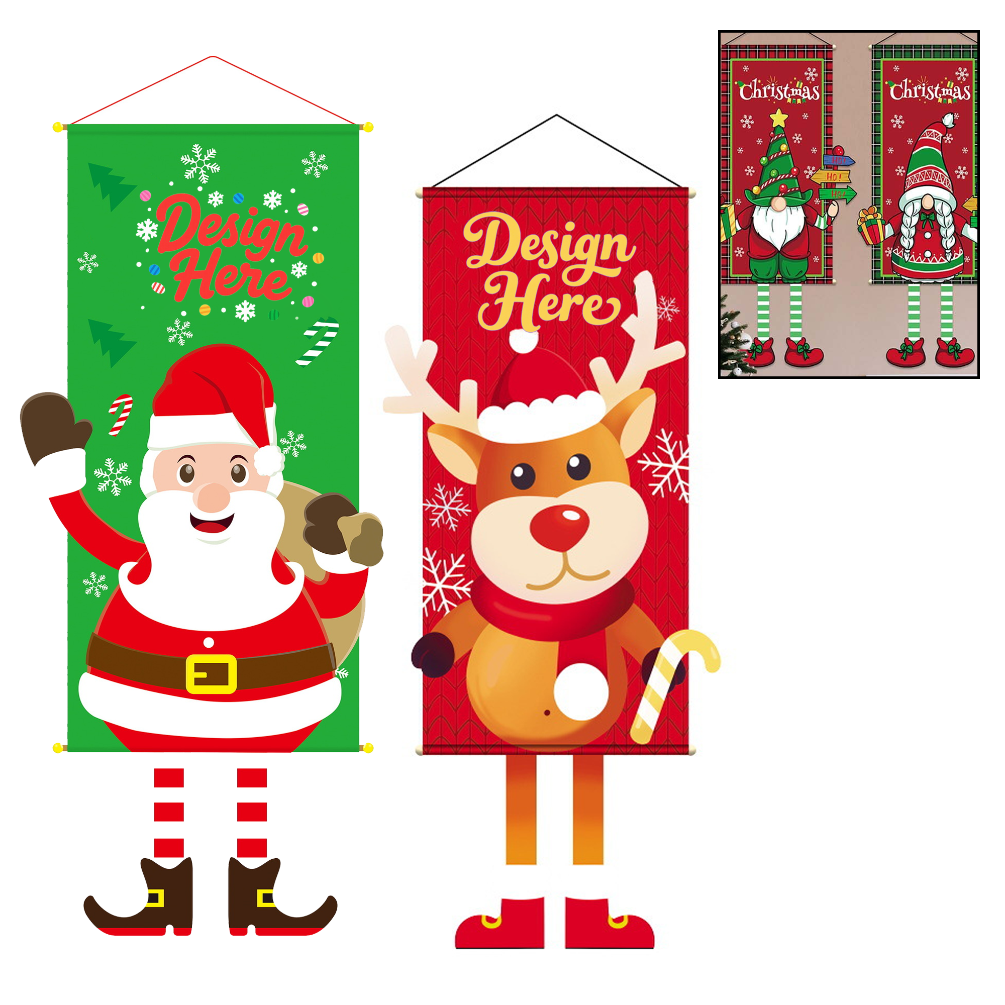 Personalized Holiday Flag Christmas Front Door Banner Decor 4