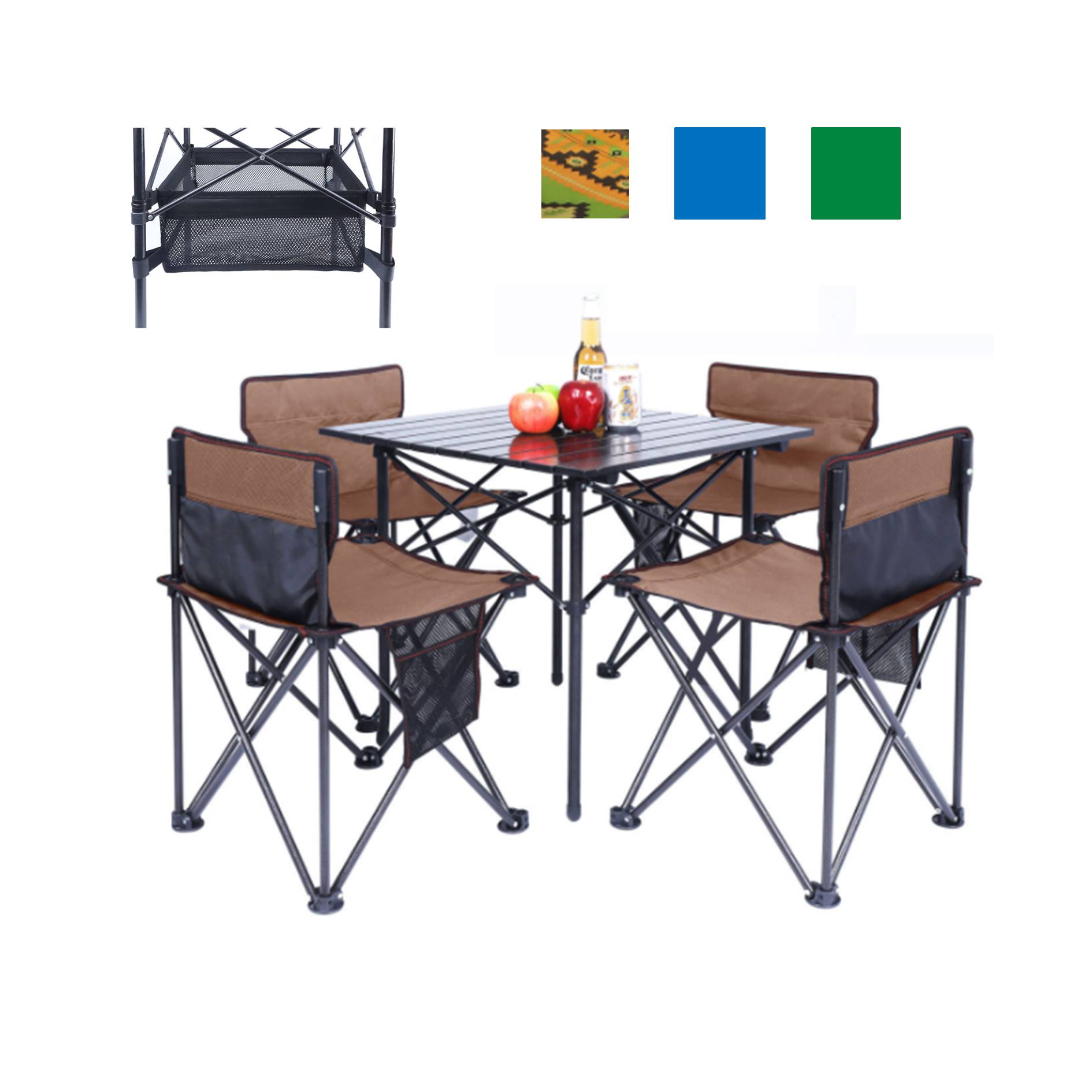 Outdoor Folding Chairs Set With Aluminum Table 4