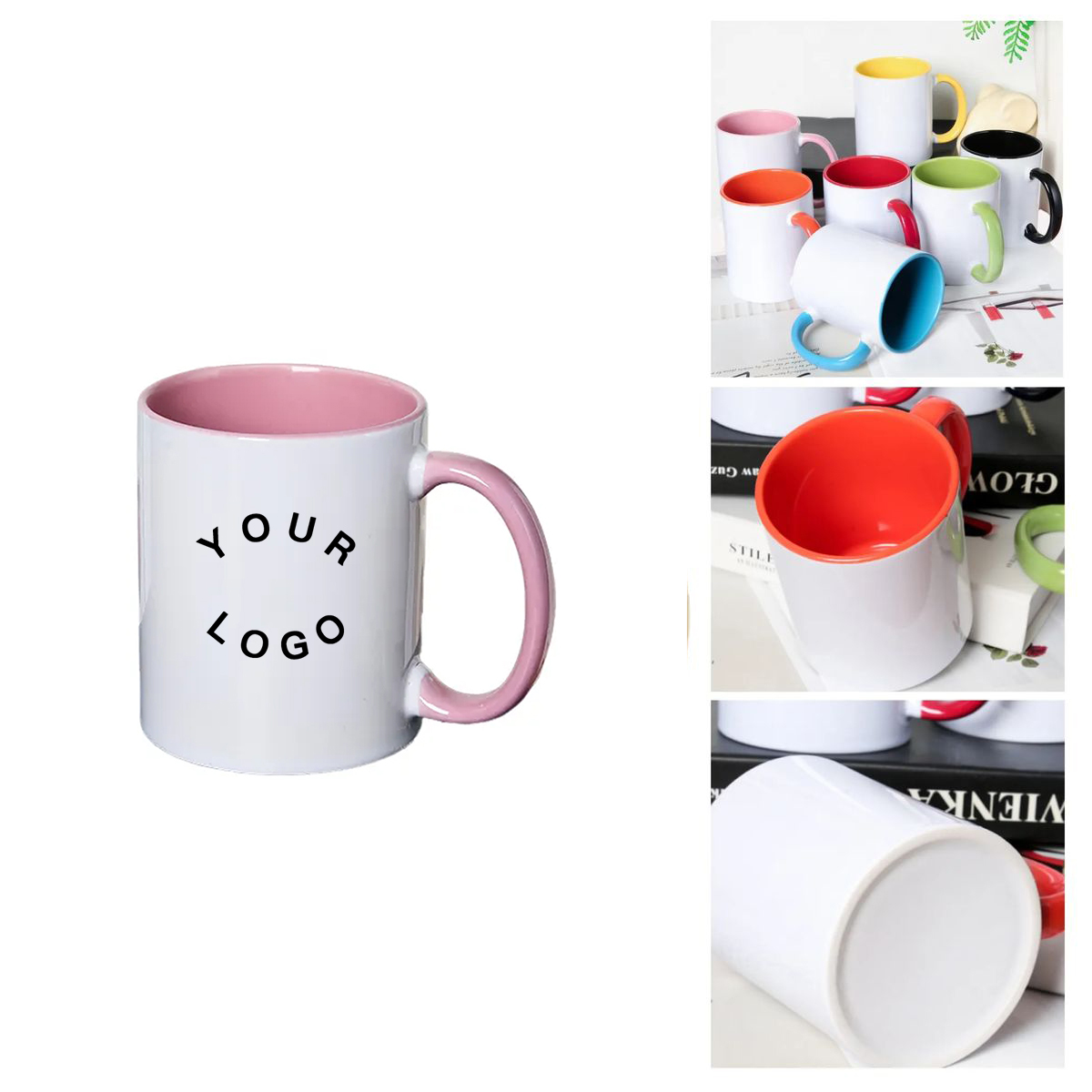 11oz Ceramic Mug with Colored Handle and Rim 7