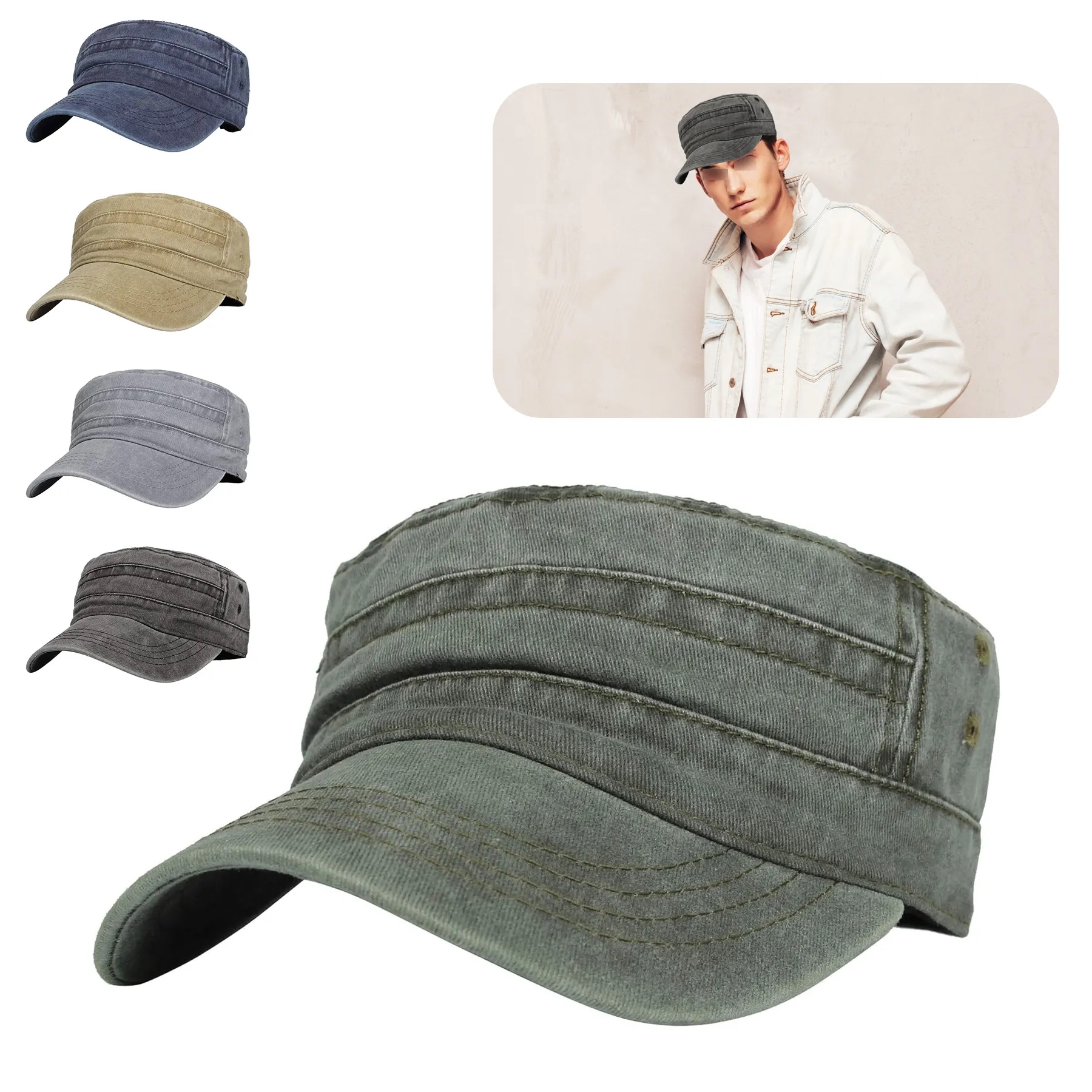 Washed Cotton Cadet Cap 1