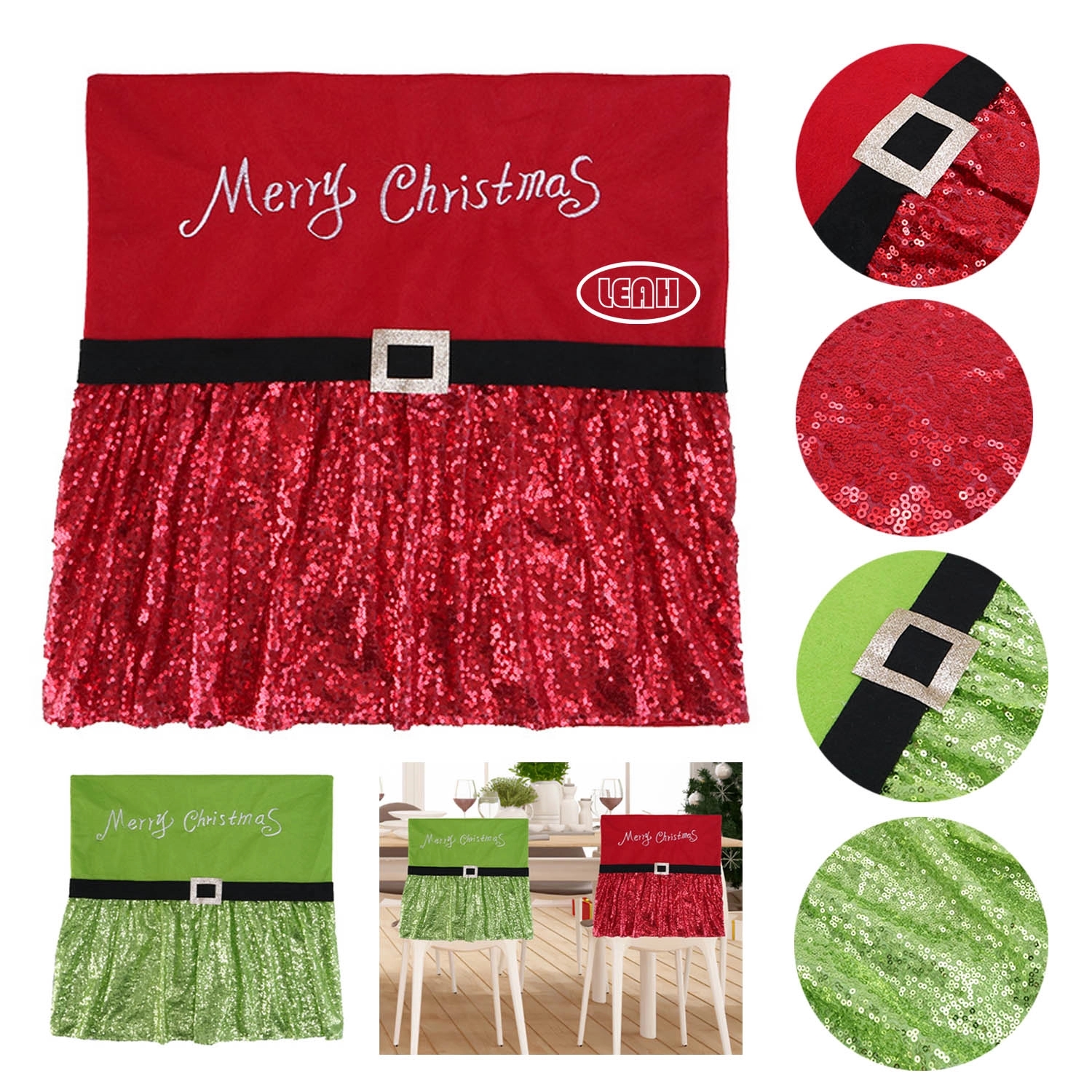 Christmas Chair Back Cap Covers 2