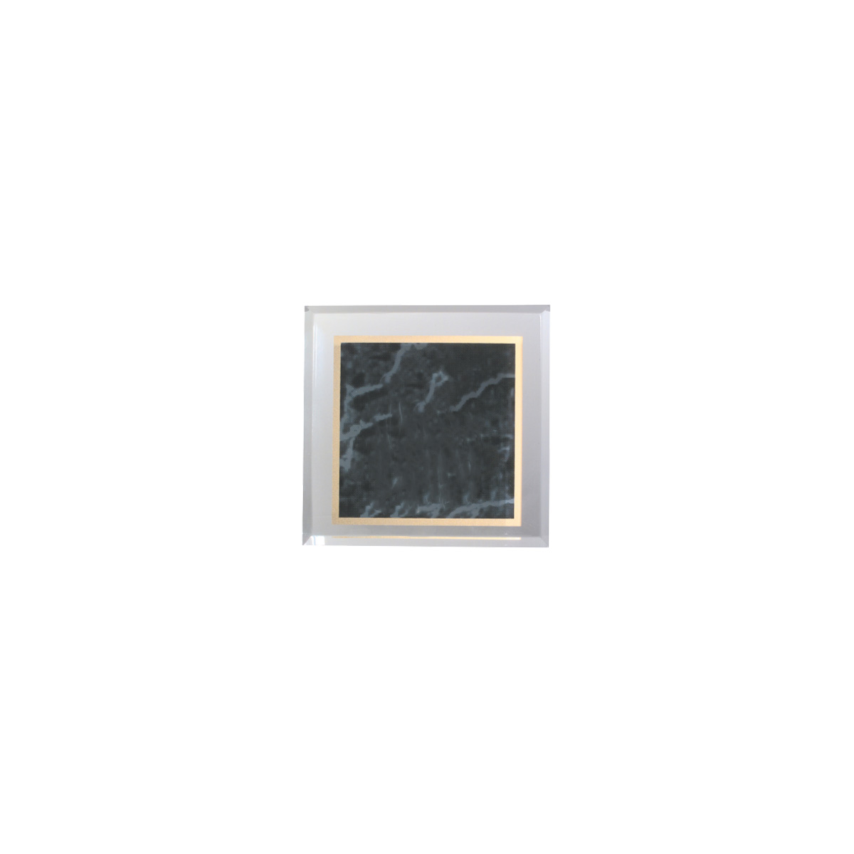 3 3/4" x 3 3/4" Black Marbleized Acrylic Paperweight 3