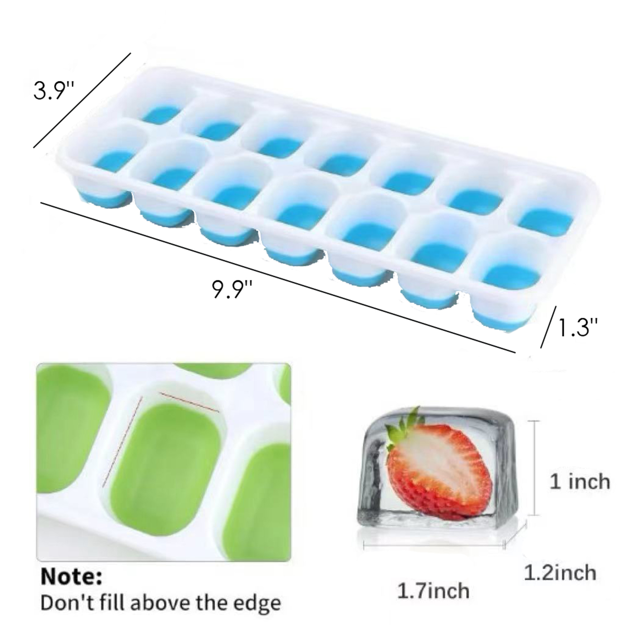 MOQ100 14-Cavity Silicone Ice Cube Tray Mold 5