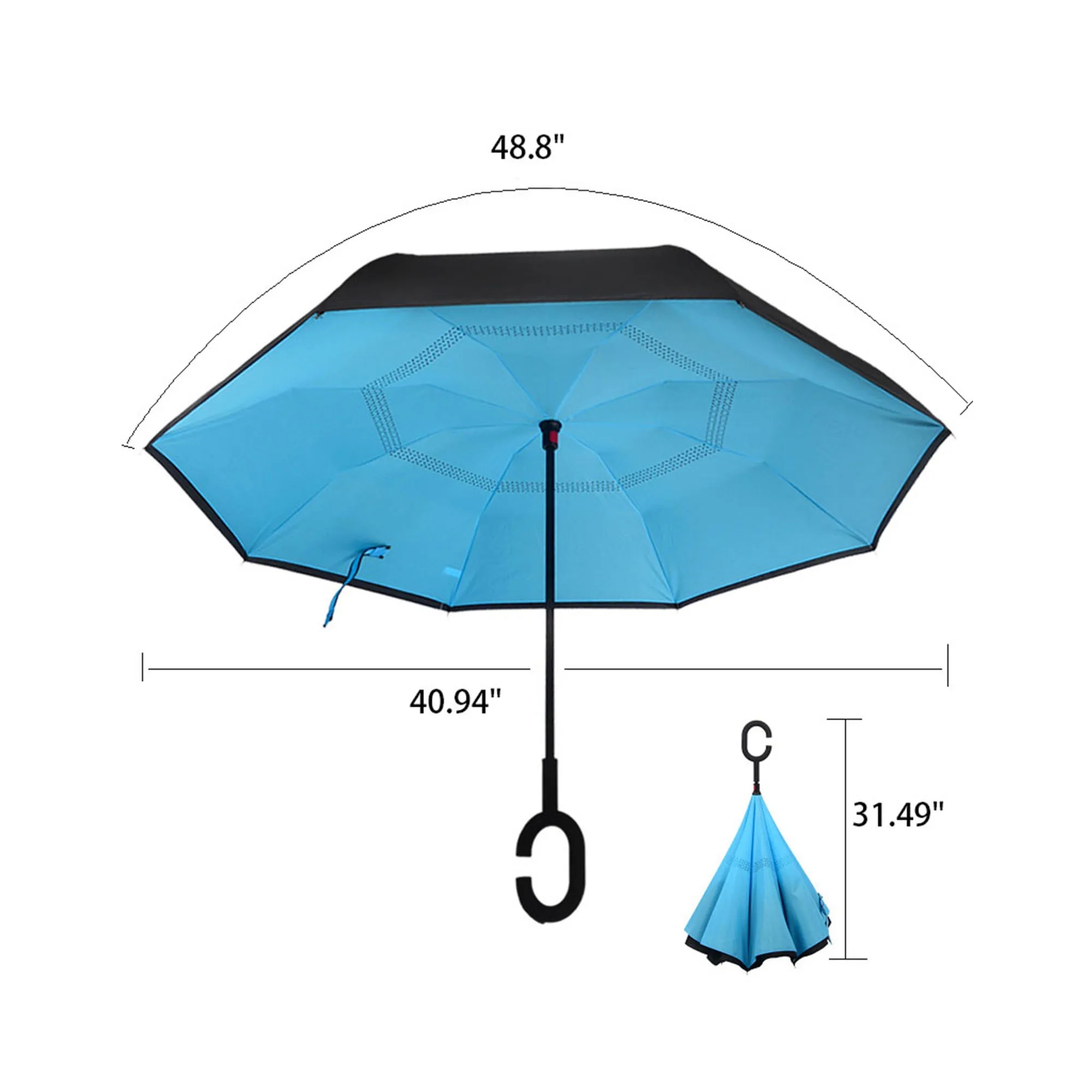 Large Double Canopy Vented Windproof Stick Umbrella 1