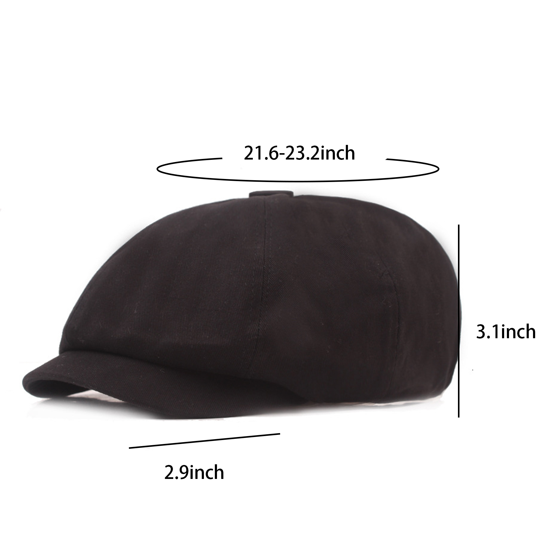 Men's Newsboy Flat Cap 100% Cotton 7