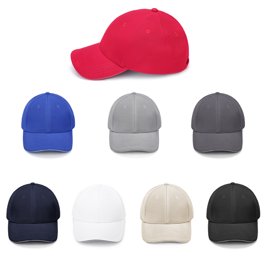 Stock Solid Color Polyester Ottoman 6 Panel Cap, Double 13
