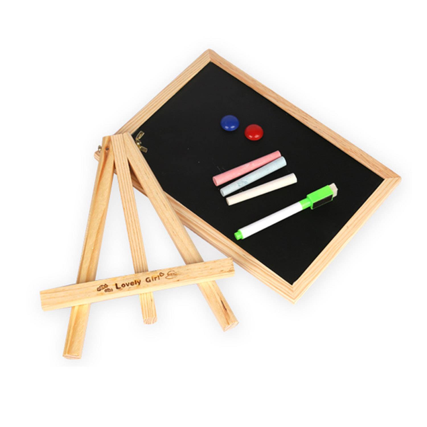 Small Blackboard Wooden Ornaments Display Cabinet 3